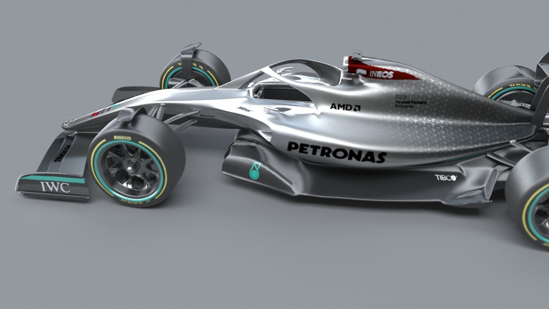 f1 mersedes petronas 2021 - 2023 concept Low-poly 3D model_9