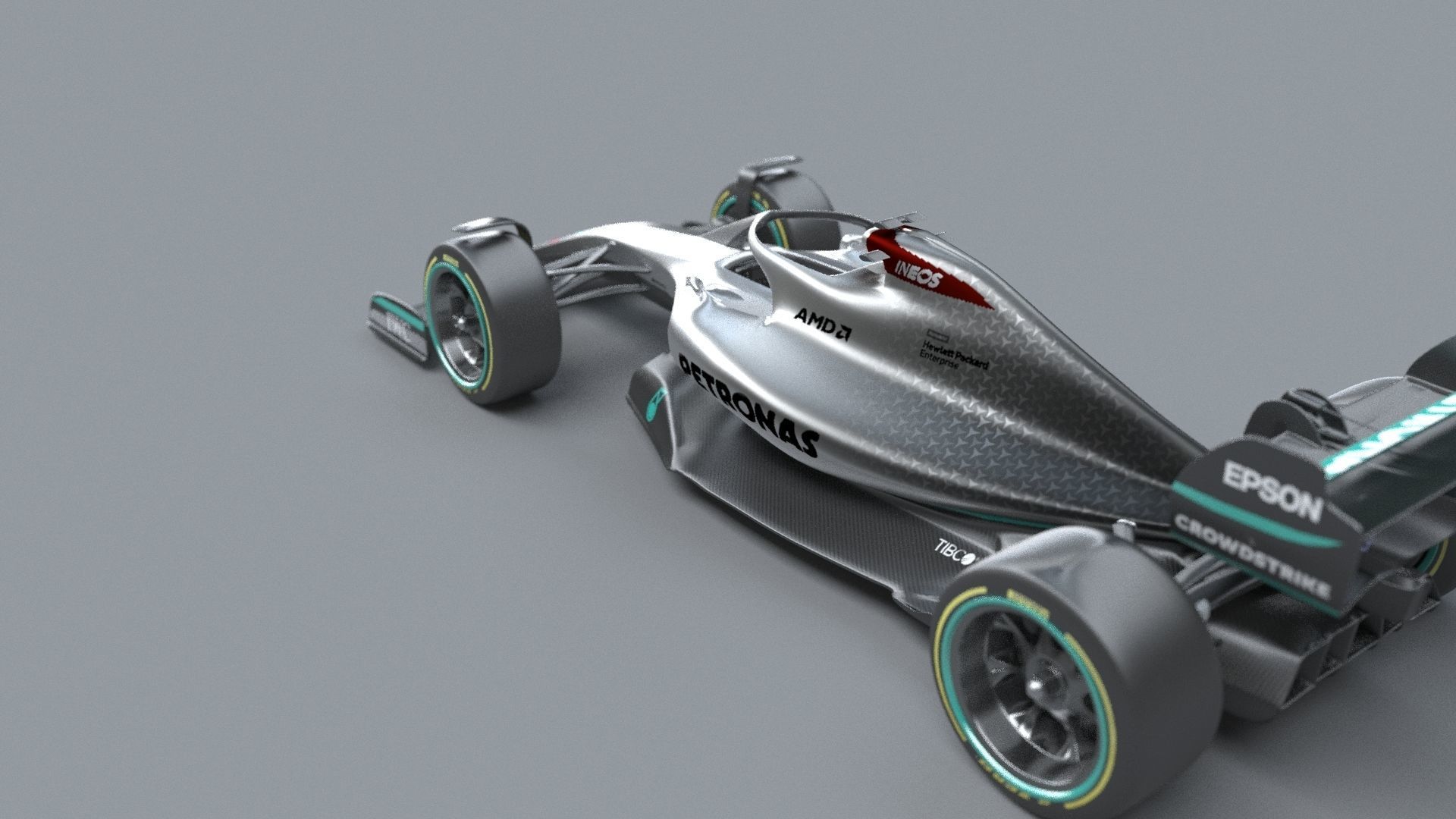 f1 mersedes petronas 2021 - 2023 concept Low-poly 3D model_14