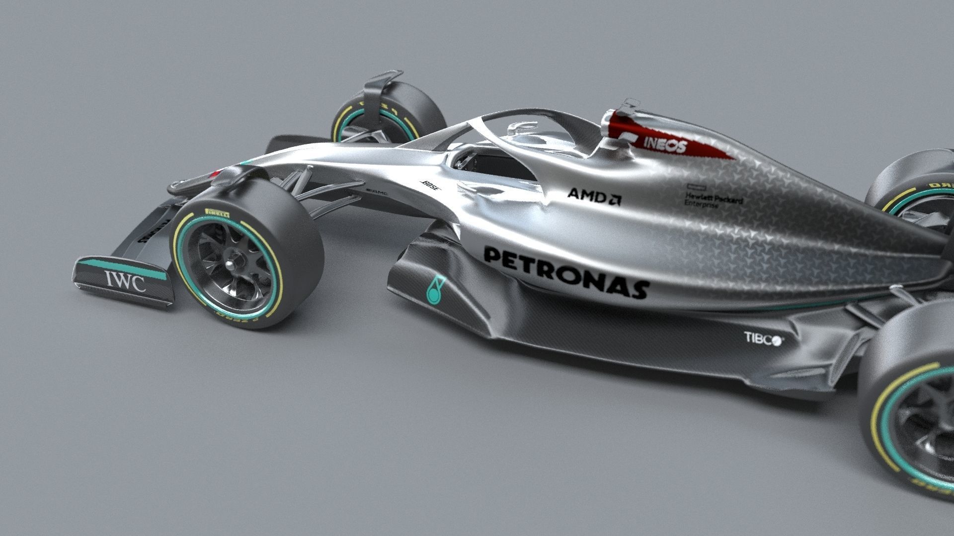 f1 mersedes petronas 2021 - 2023 concept Low-poly 3D model_10