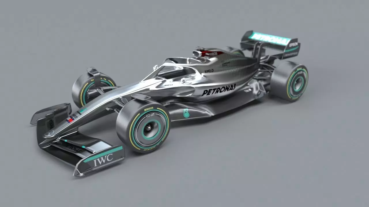 f1 mersedes petronas 2021 - 2023 concept Low-poly 3D model_0