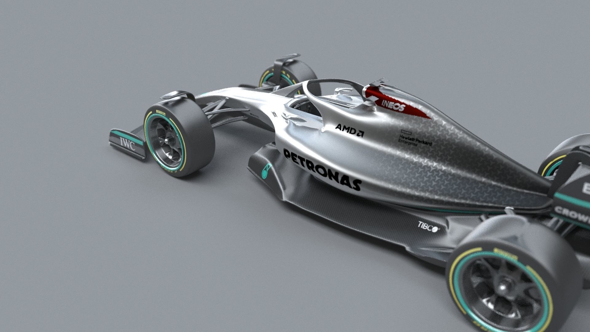 f1 mersedes petronas 2021 - 2023 concept Low-poly 3D model_12