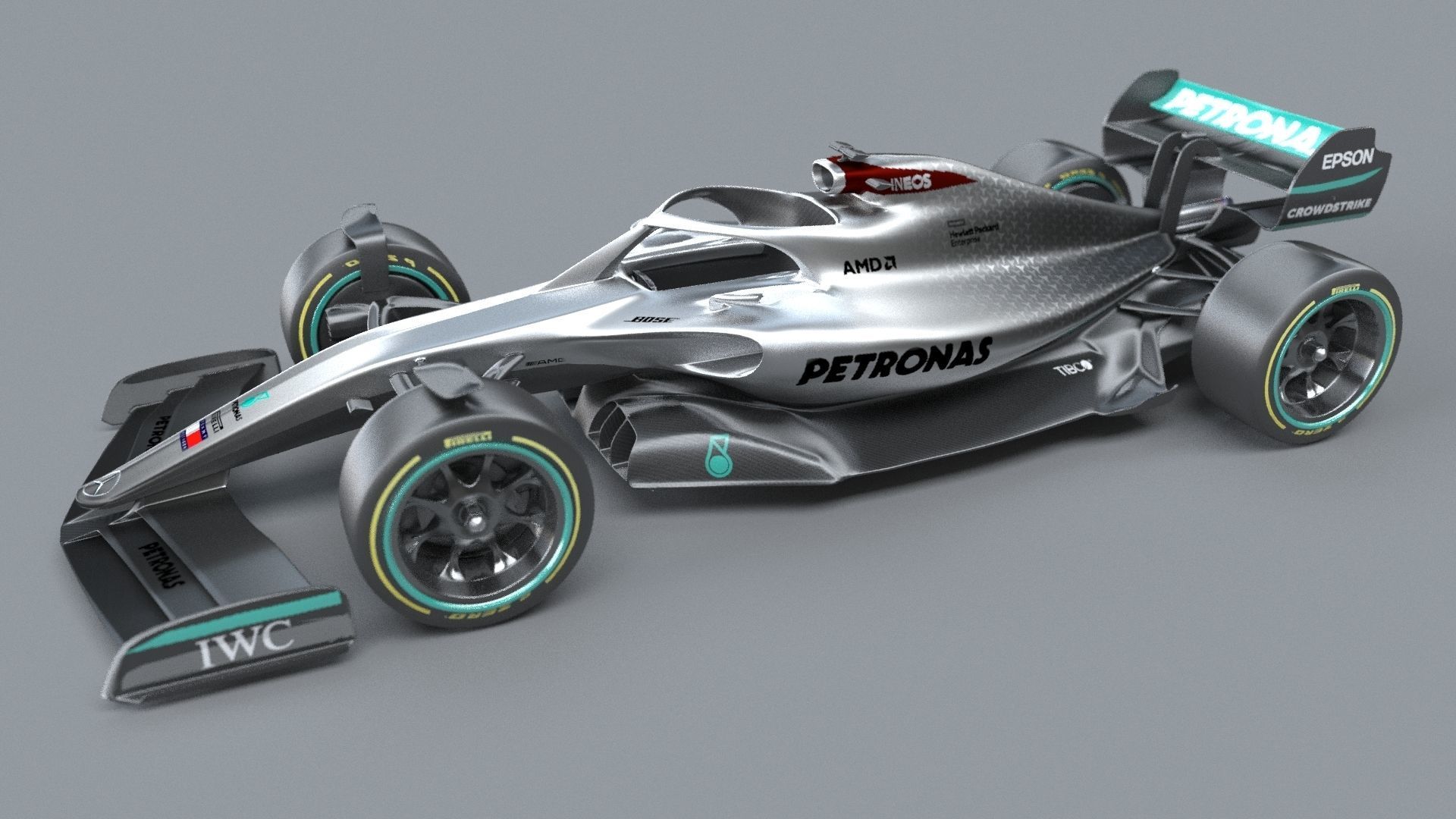 f1 mersedes petronas 2021 - 2023 concept Low-poly 3D model_6