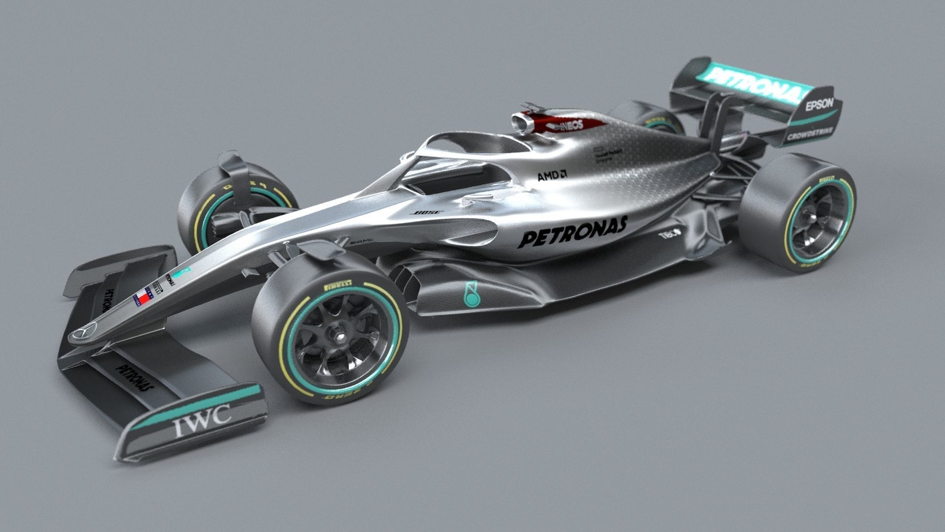 f1 mersedes petronas 2021 - 2023 concept Low-poly 3D model_5