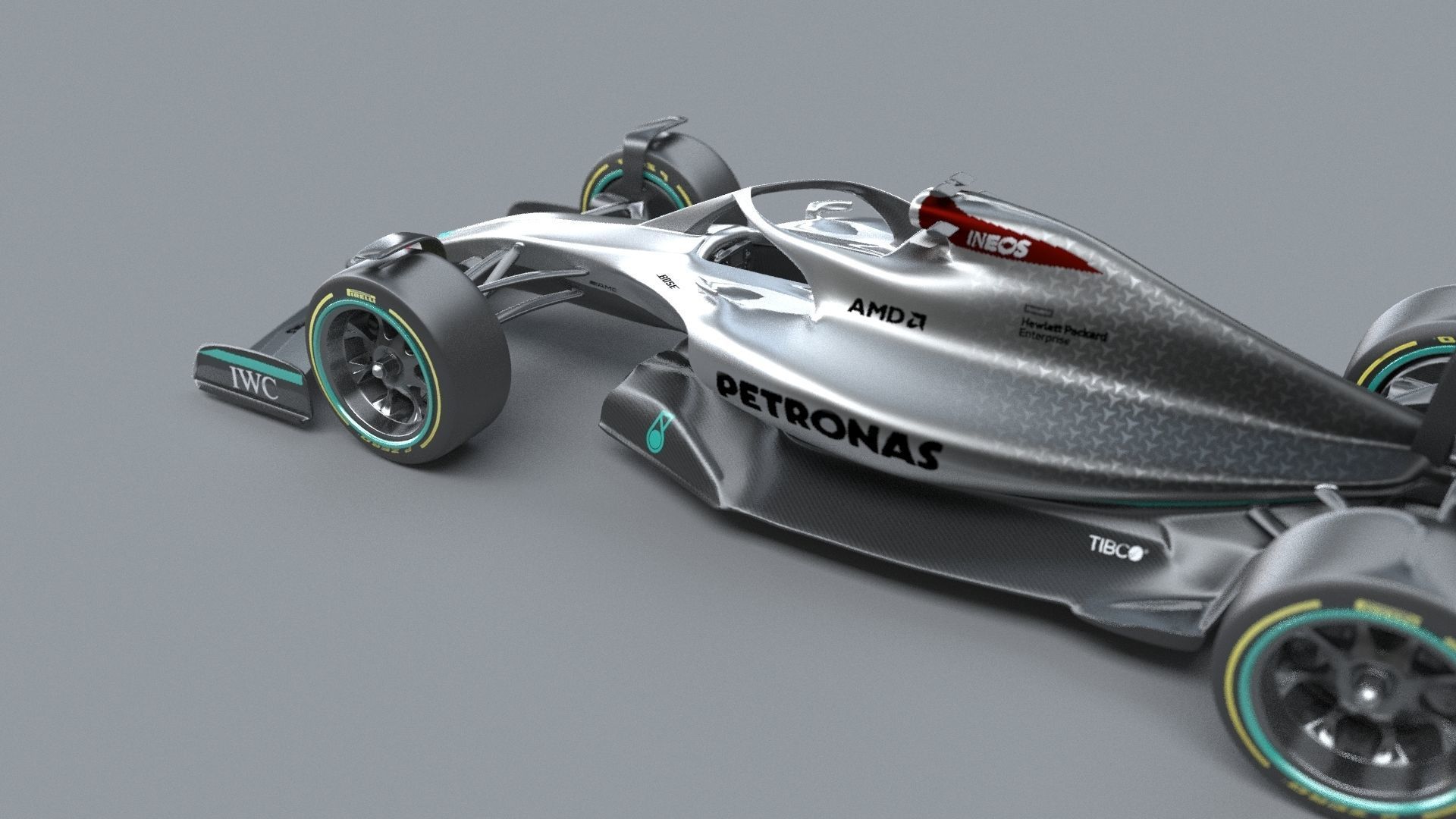 f1 mersedes petronas 2021 - 2023 concept Low-poly 3D model_11