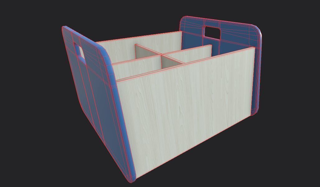 Double Storage Unit Blue Low-poly 3D model_3
