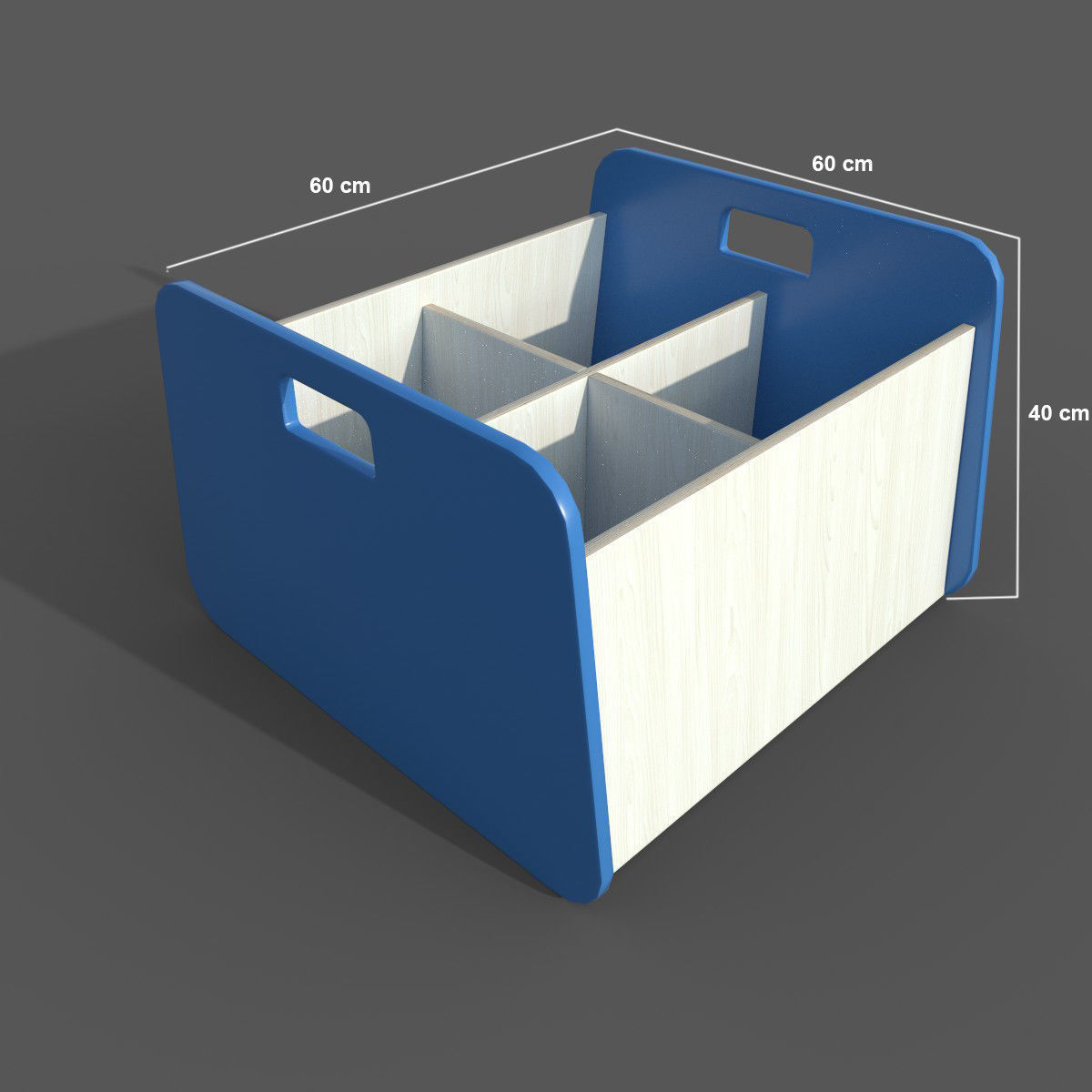 Double Storage Unit Blue Low-poly 3D model_2