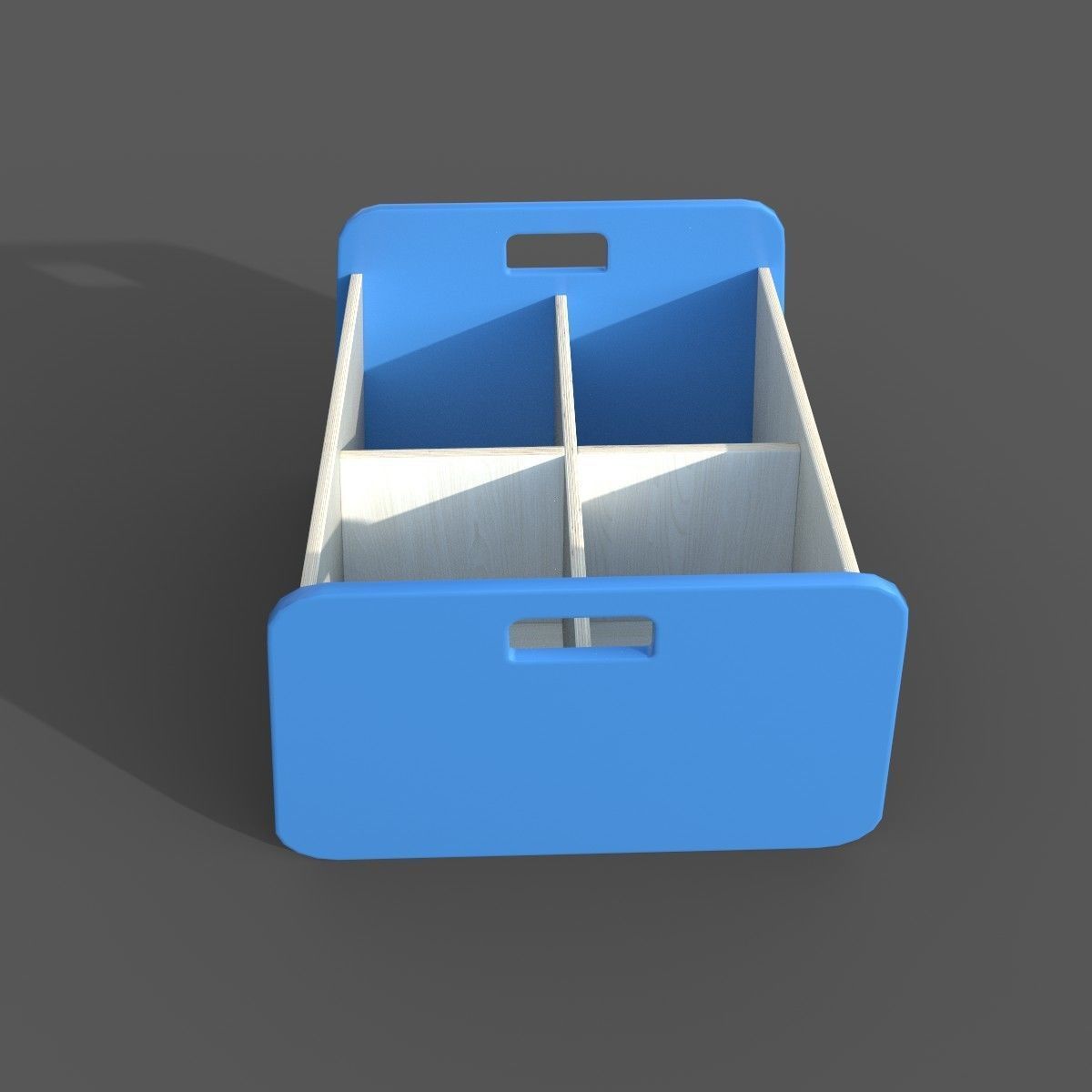 Double Storage Unit Blue Low-poly 3D model_1