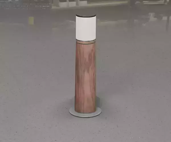 Wooden pillar of light 10 - Street-Light Set-9 Low-Poly