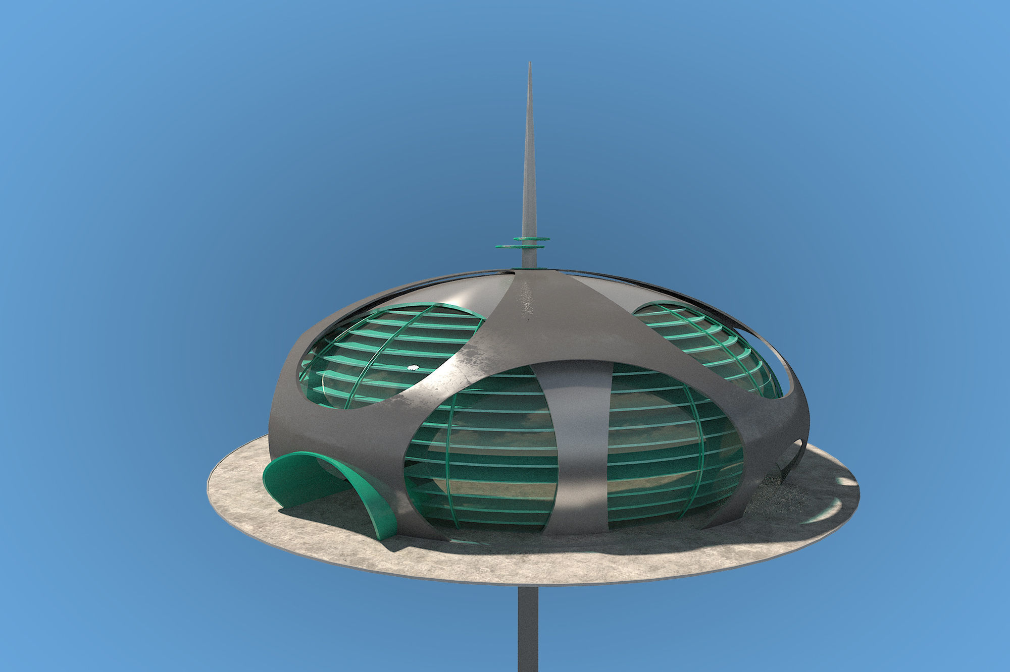 Futuristic Architecture Skyscraper 10 3D model_4