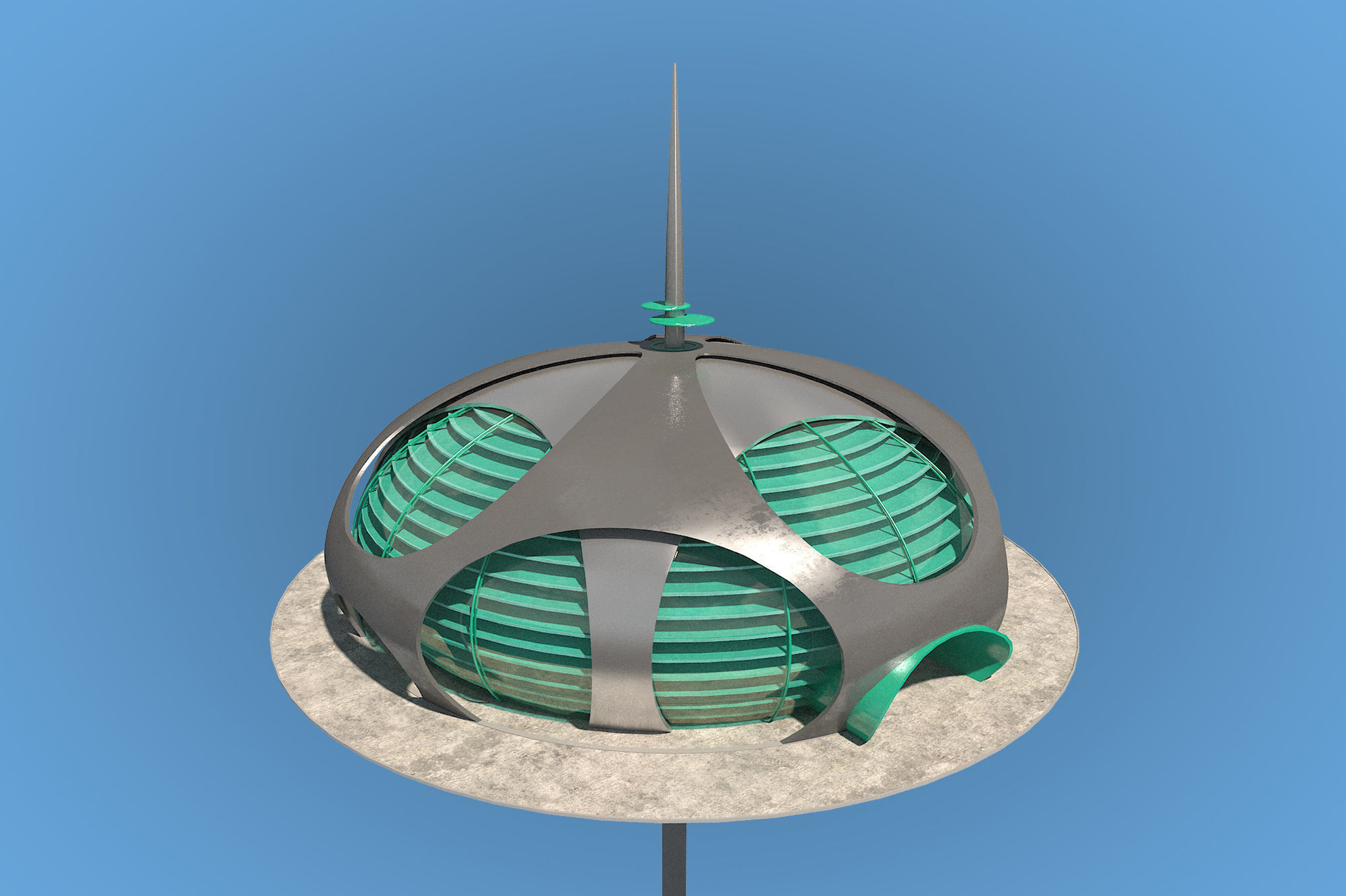 Futuristic Architecture Skyscraper 10 3D model_2