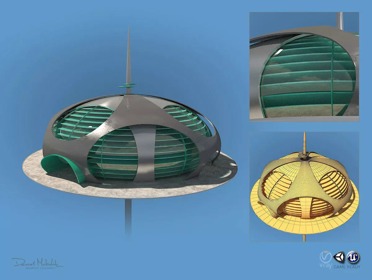 Futuristic Architecture Skyscraper 10 3D model_0