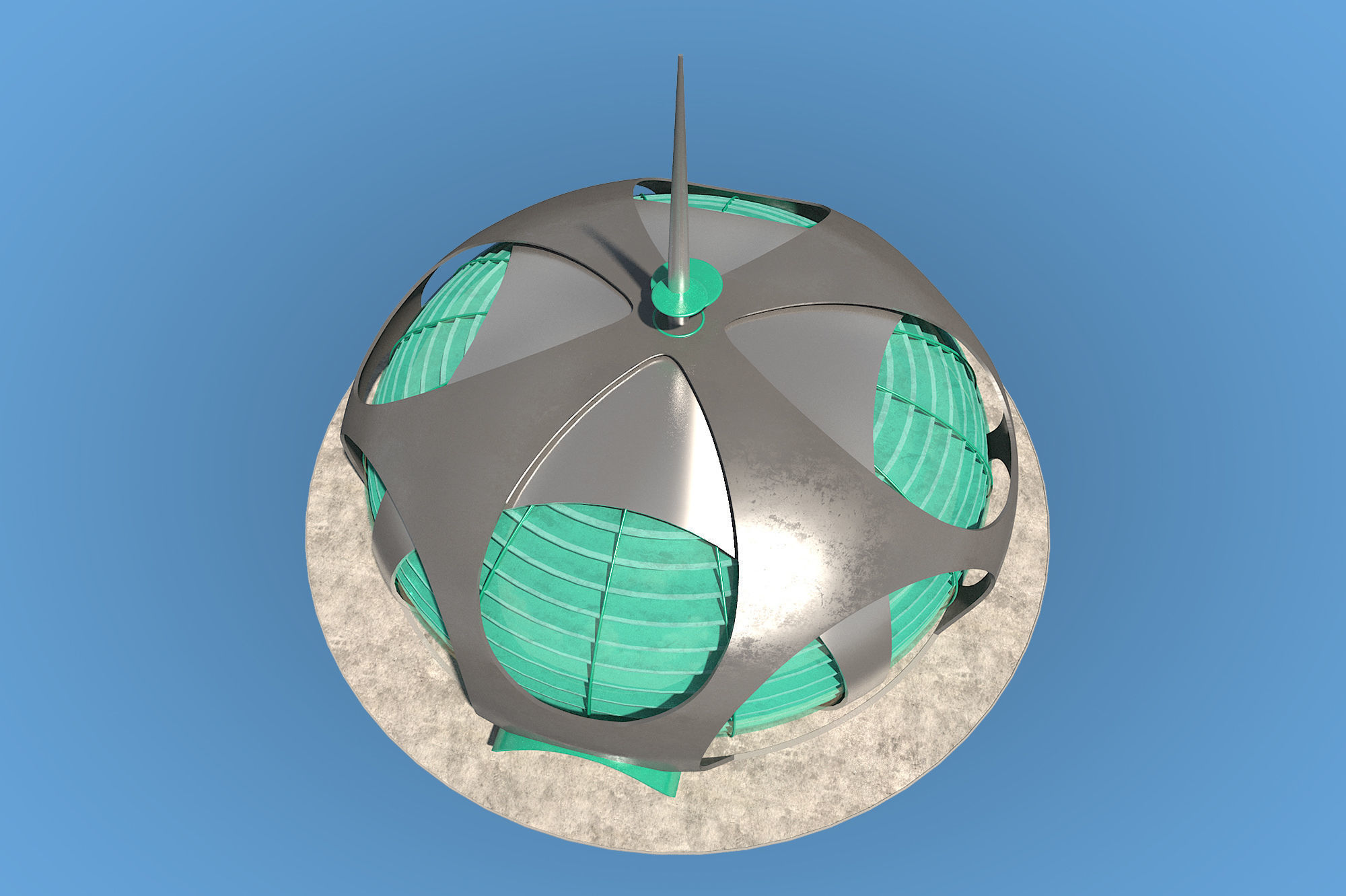 Futuristic Architecture Skyscraper 10 3D model_6