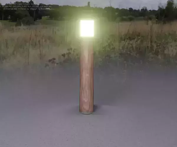 Light Column made of wood 11 - Low-Poly Street-Light Set-9 Low-poly 3D model