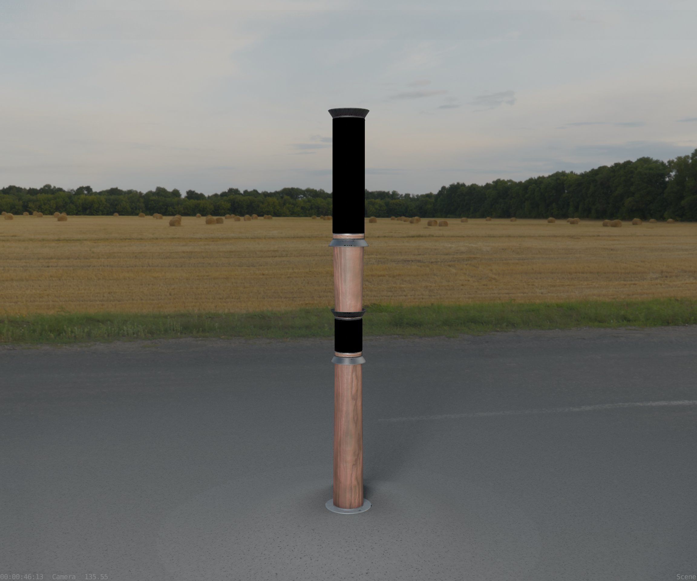 Wooden Light-Column 12 - Low-Poly Street-Light Set-9 Low-poly 3D model_17