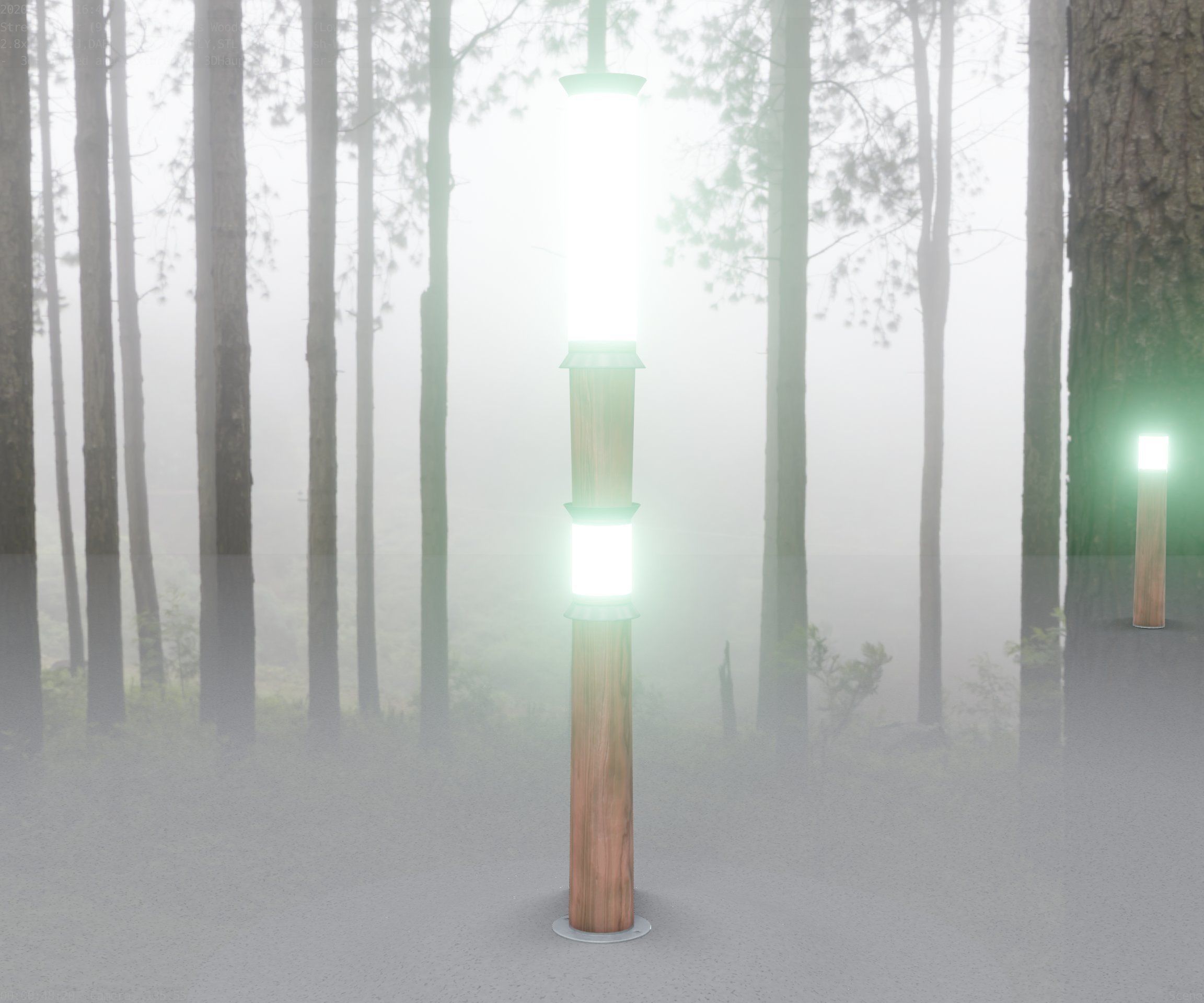 Wooden Light-Column 12 - Low-Poly Street-Light Set-9 Low-poly 3D model_72