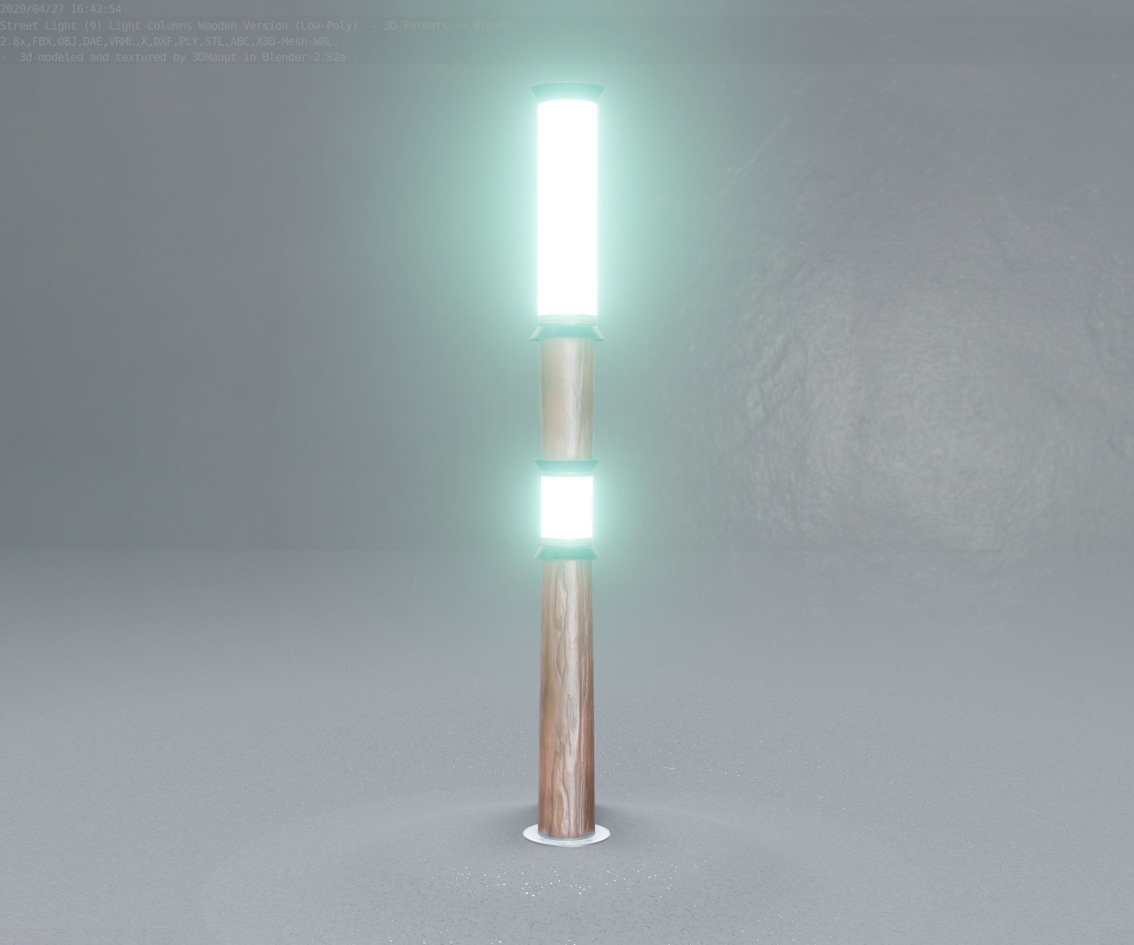 Wooden Light-Column 12 - Low-Poly Street-Light Set-9 Low-poly 3D model_80