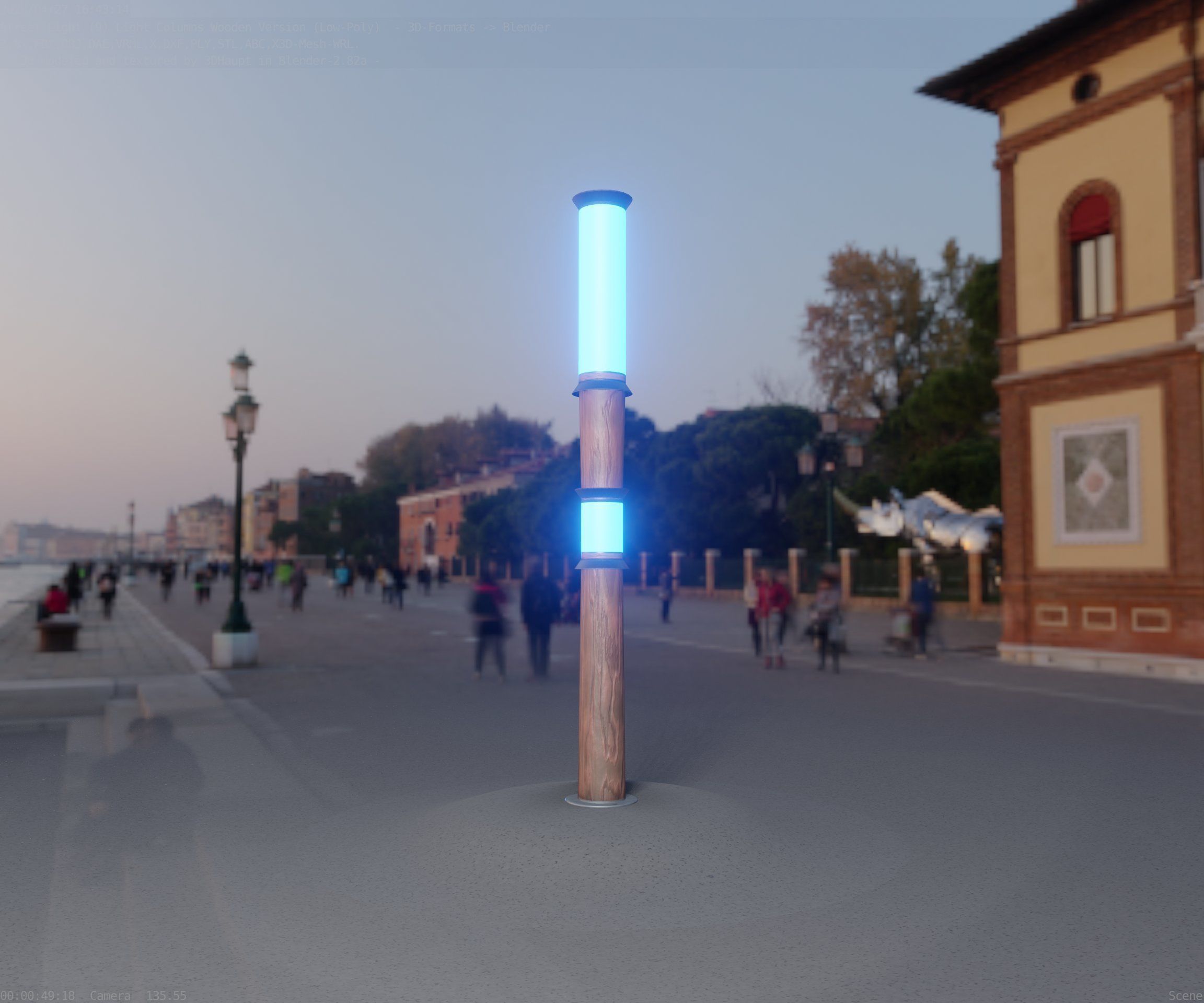 Wooden Light-Column 12 - Low-Poly Street-Light Set-9 Low-poly 3D model_94