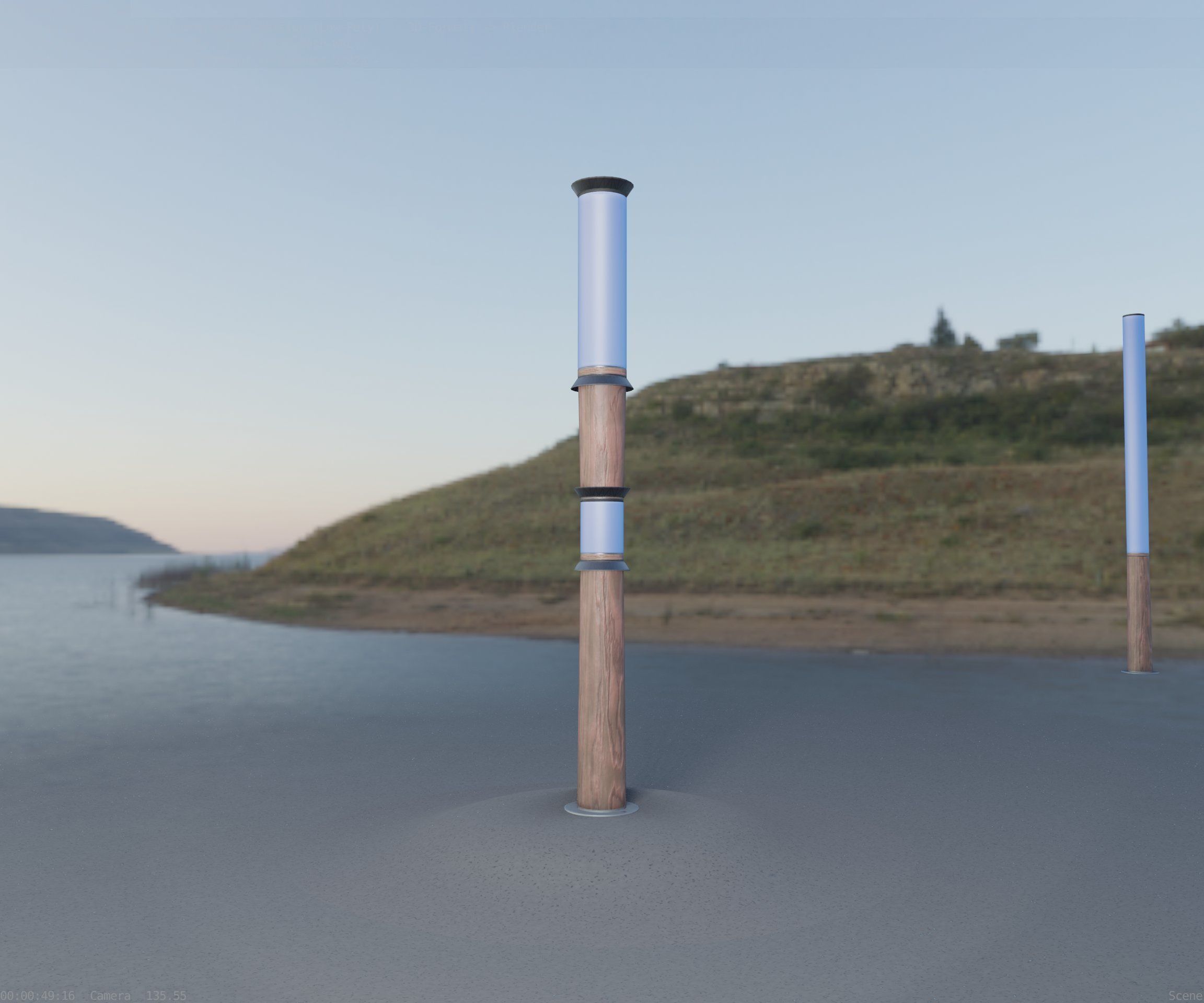 Wooden Light-Column 12 - Low-Poly Street-Light Set-9 Low-poly 3D model_92