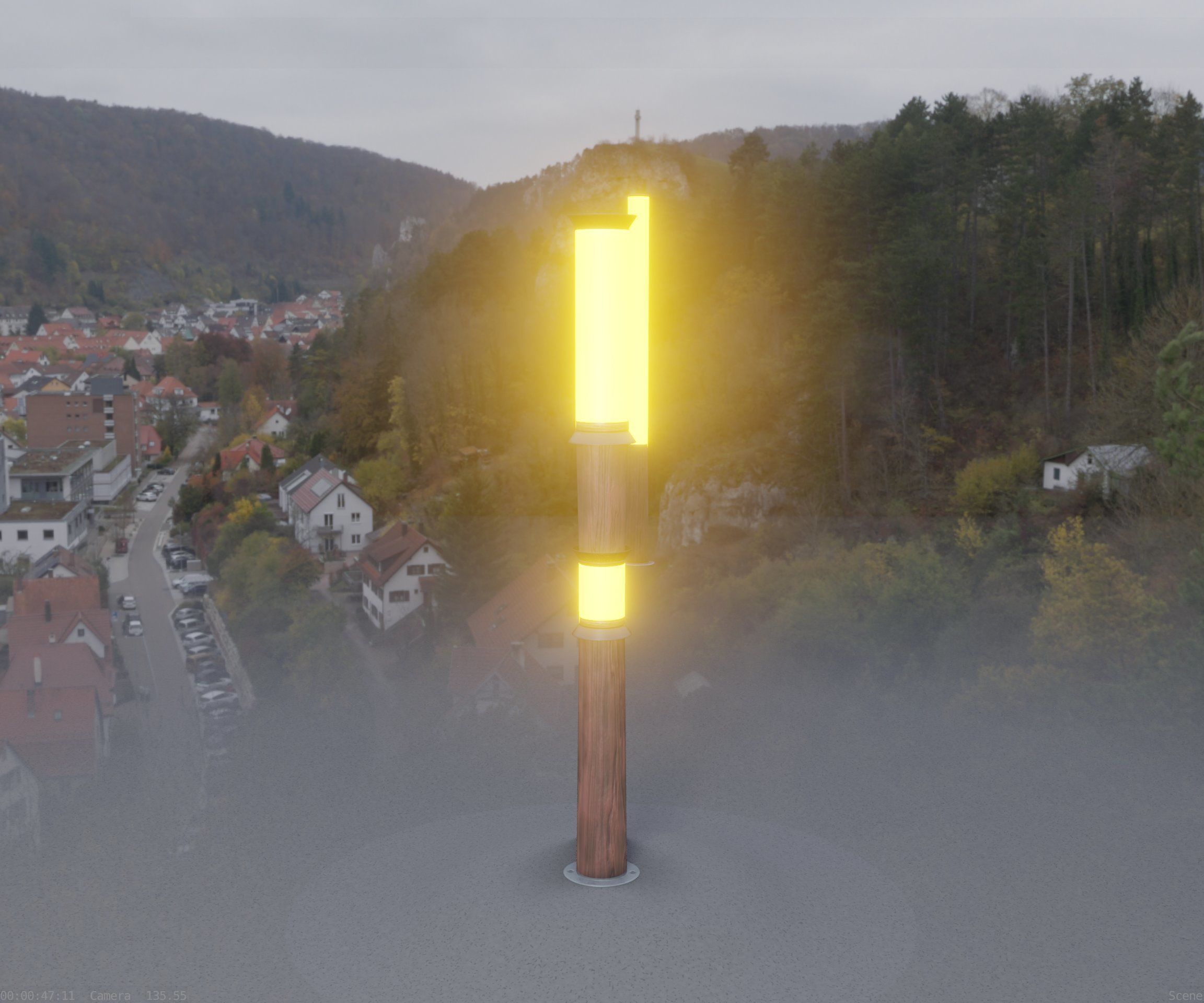 Wooden Light-Column 12 - Low-Poly Street-Light Set-9 Low-poly 3D model_39