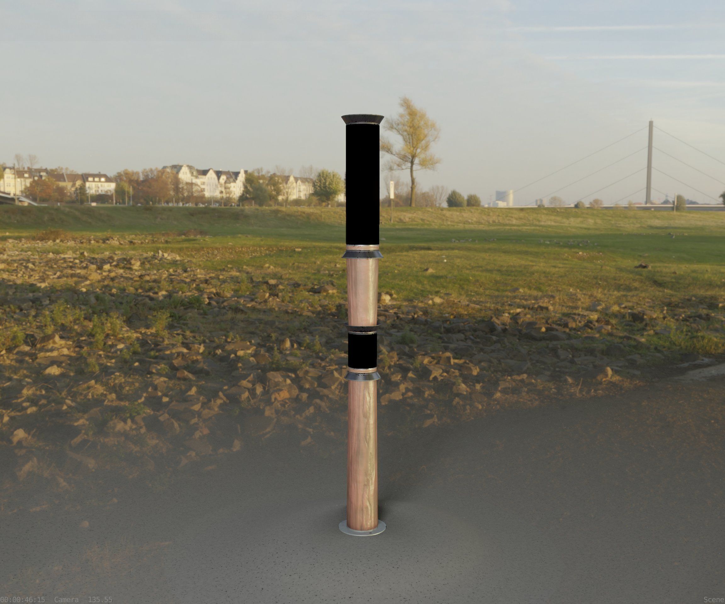 Wooden Light-Column 12 - Low-Poly Street-Light Set-9 Low-poly 3D model_19