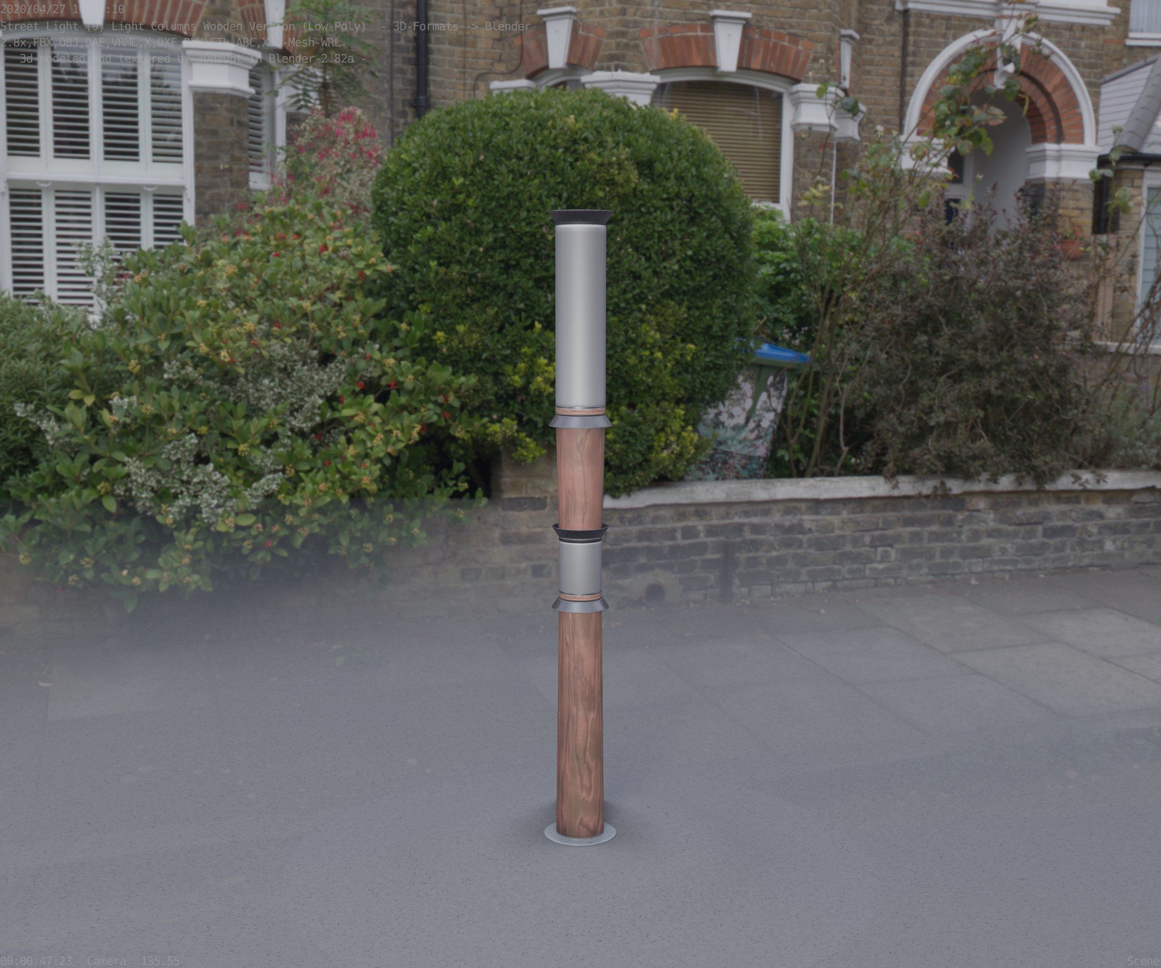 Wooden Light-Column 12 - Low-Poly Street-Light Set-9 Low-poly 3D model_51
