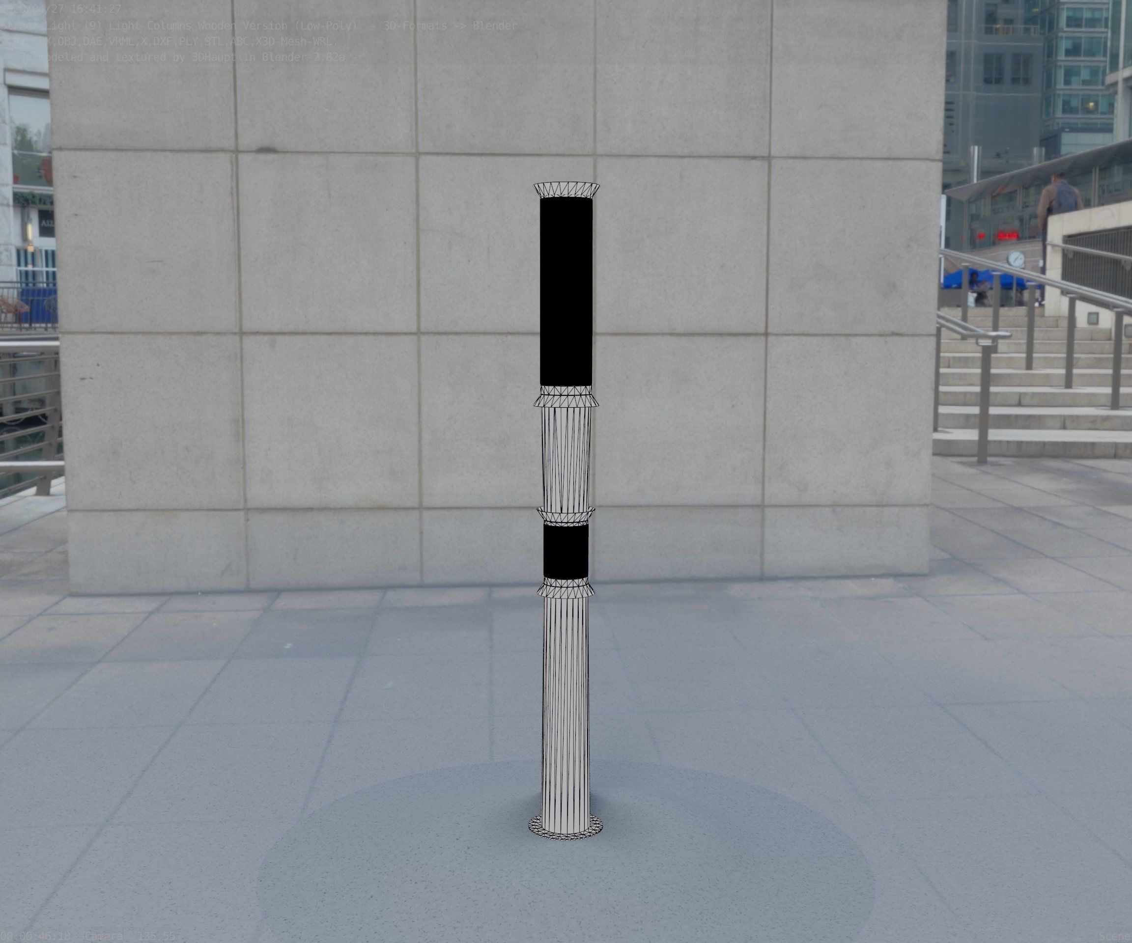 Wooden Light-Column 12 - Low-Poly Street-Light Set-9 Low-poly 3D model_22