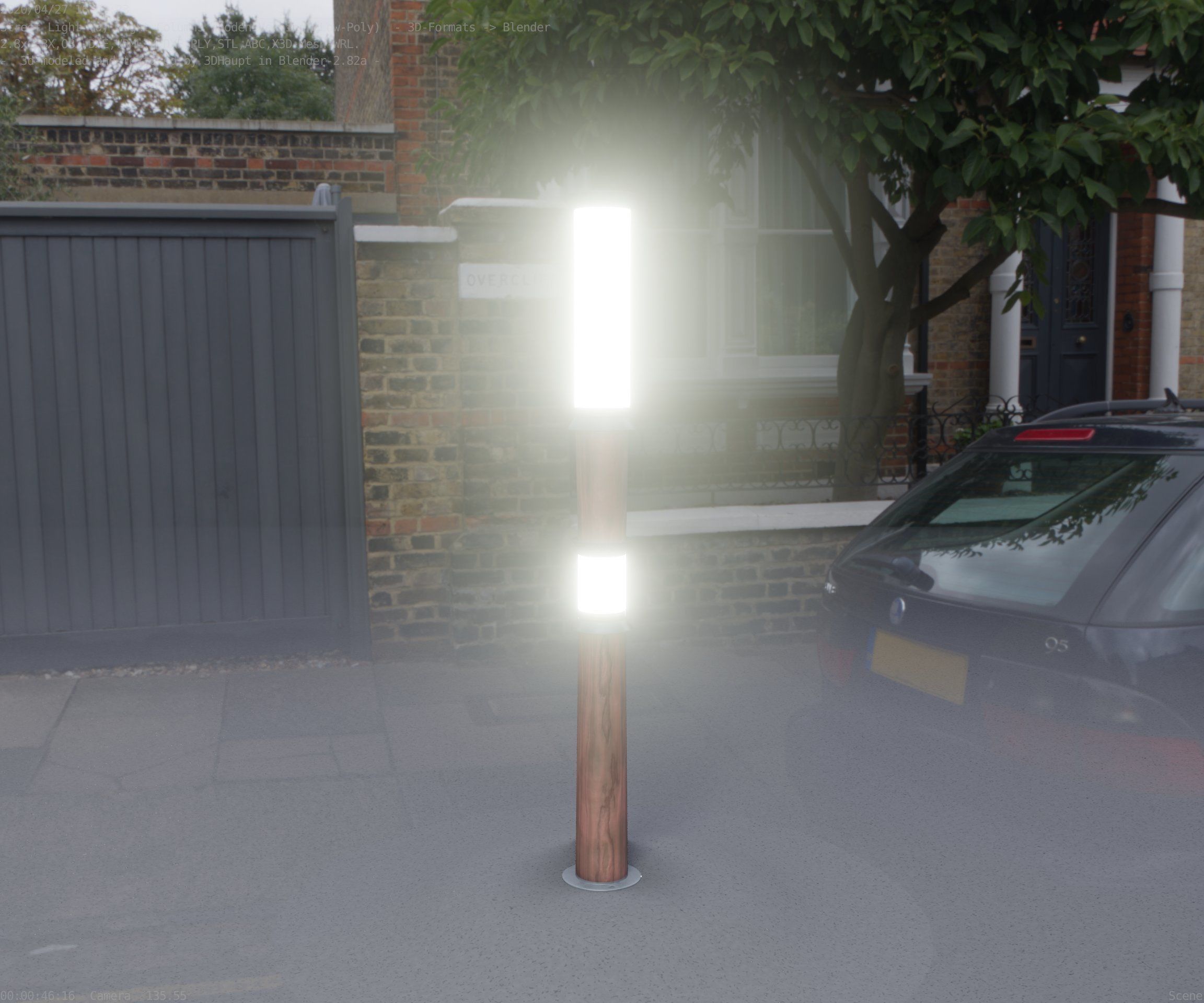 Wooden Light-Column 12 - Low-Poly Street-Light Set-9 Low-poly 3D model_20