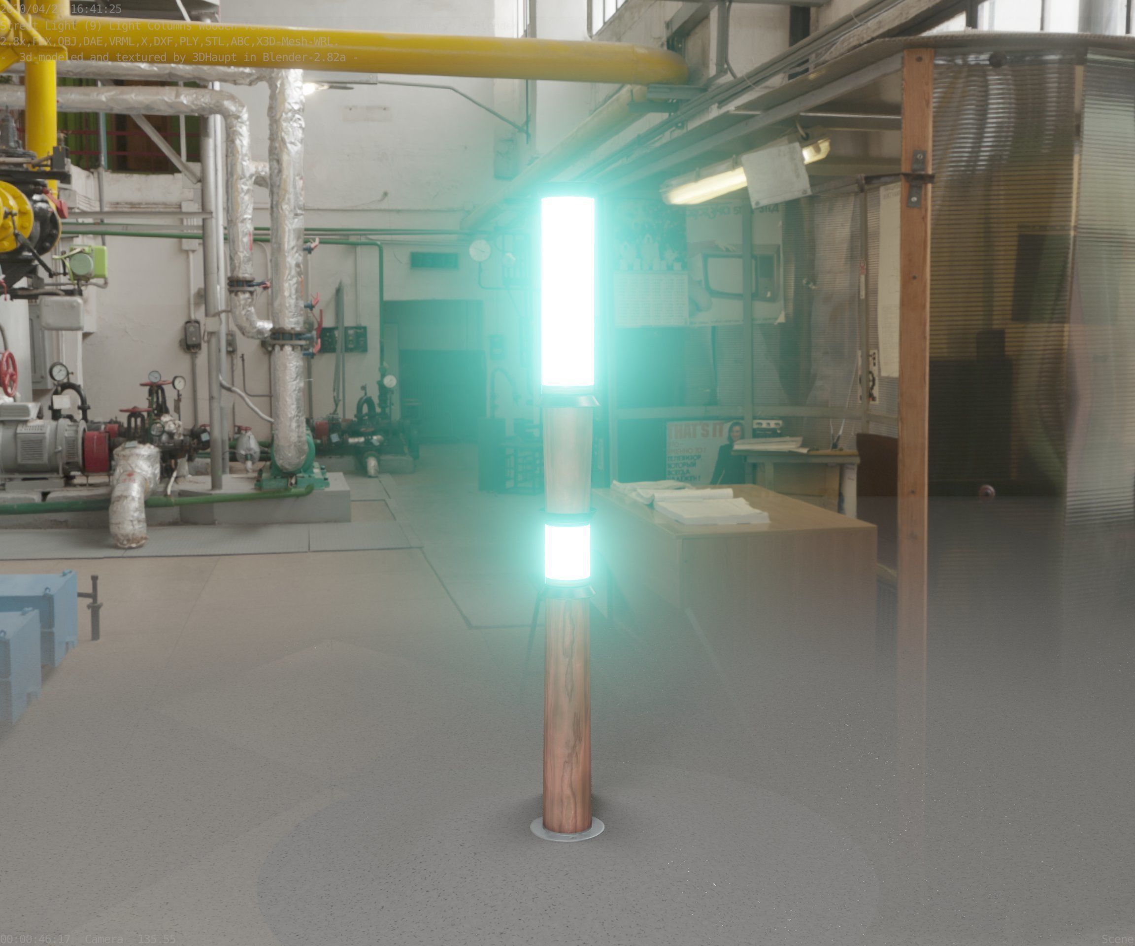 Wooden Light-Column 12 - Low-Poly Street-Light Set-9 Low-poly 3D model_21
