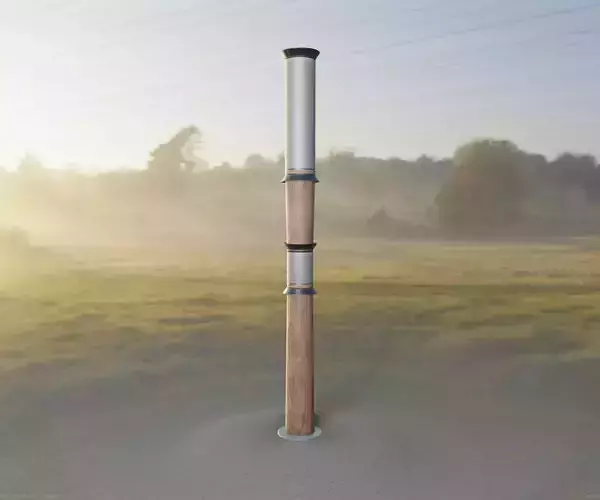 Wooden Light-Column 12 - Low-Poly Street-Light Set-9 Low-poly 3D model