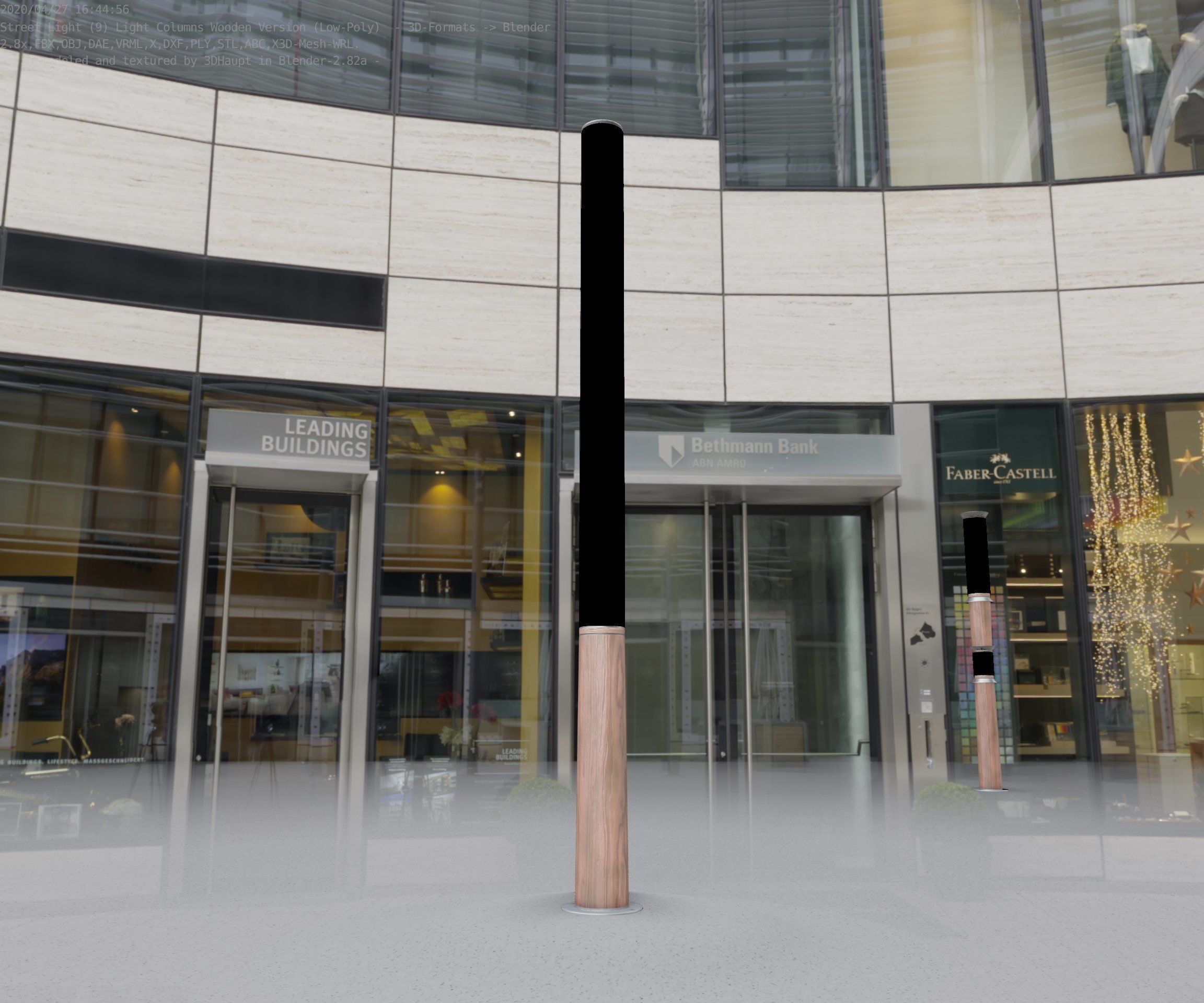 Wooden pillar of light 13 - Street-Light Set-9 Low-Poly Low-poly 3D model_87