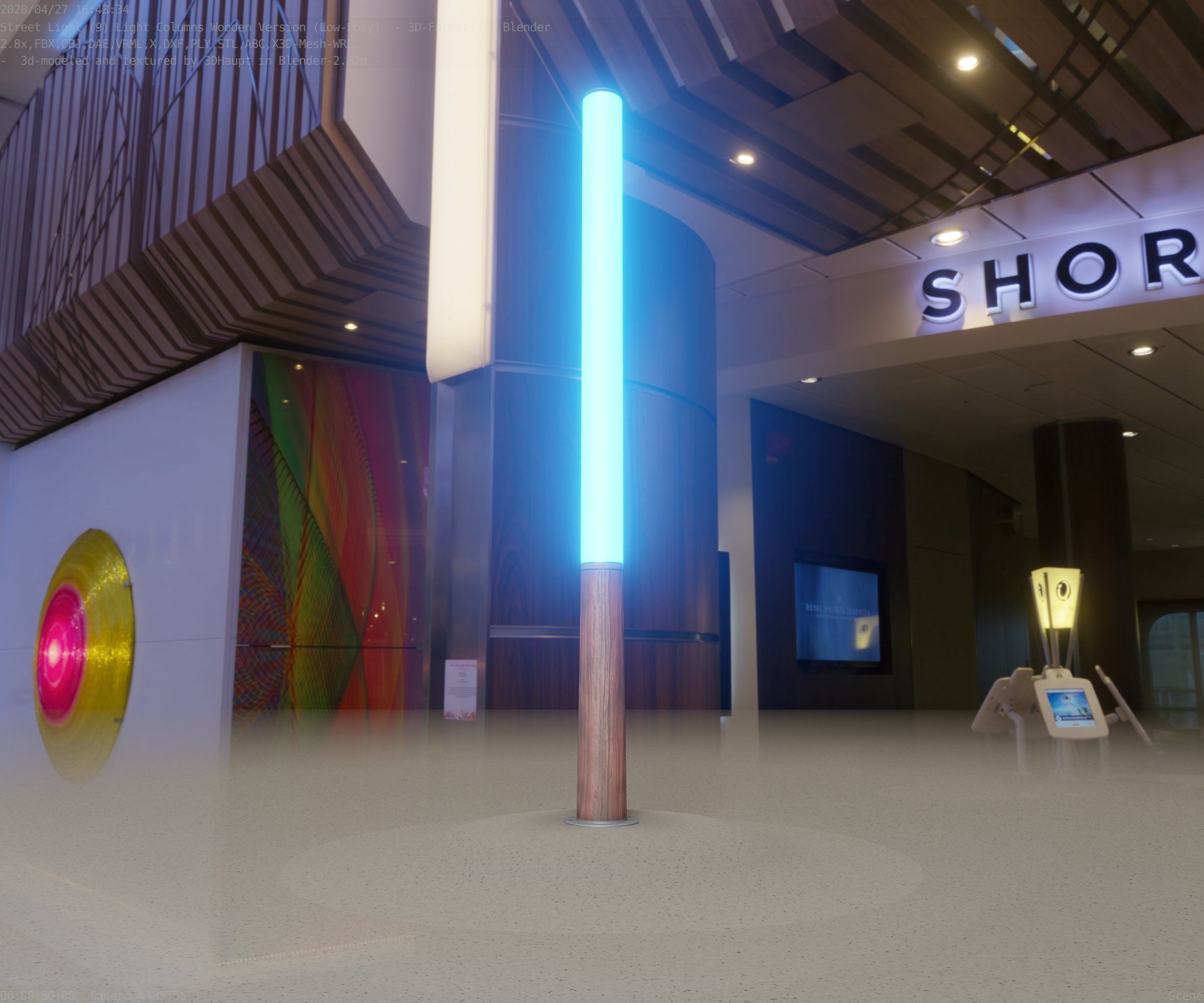 Wooden pillar of light 13 - Street-Light Set-9 Low-Poly Low-poly 3D model_42