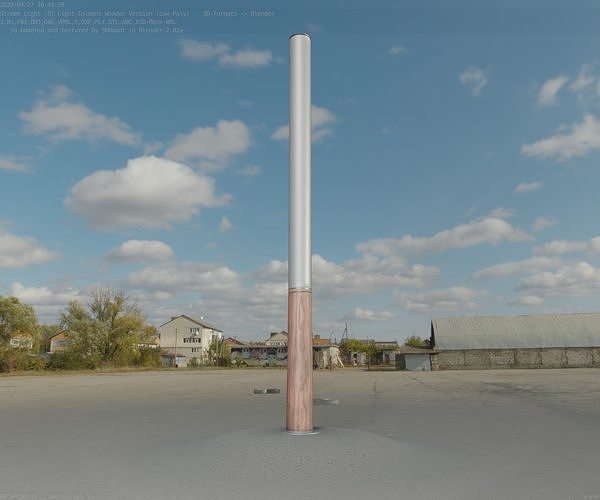 Wooden pillar of light 13 - Street-Light Set-9 Low-Poly Low-poly 3D model