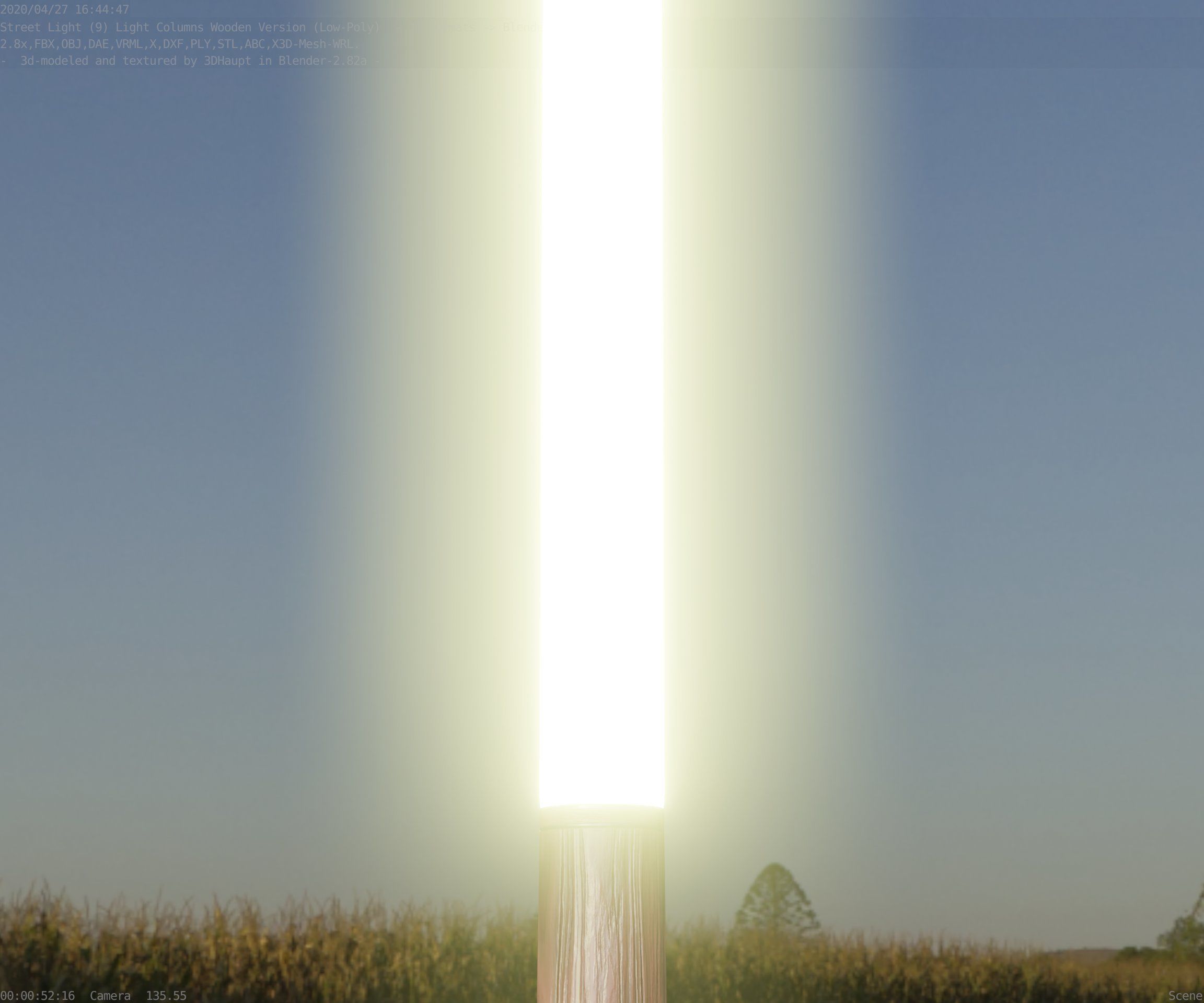Wooden pillar of light 13 - Street-Light Set-9 Low-Poly Low-poly 3D model_80