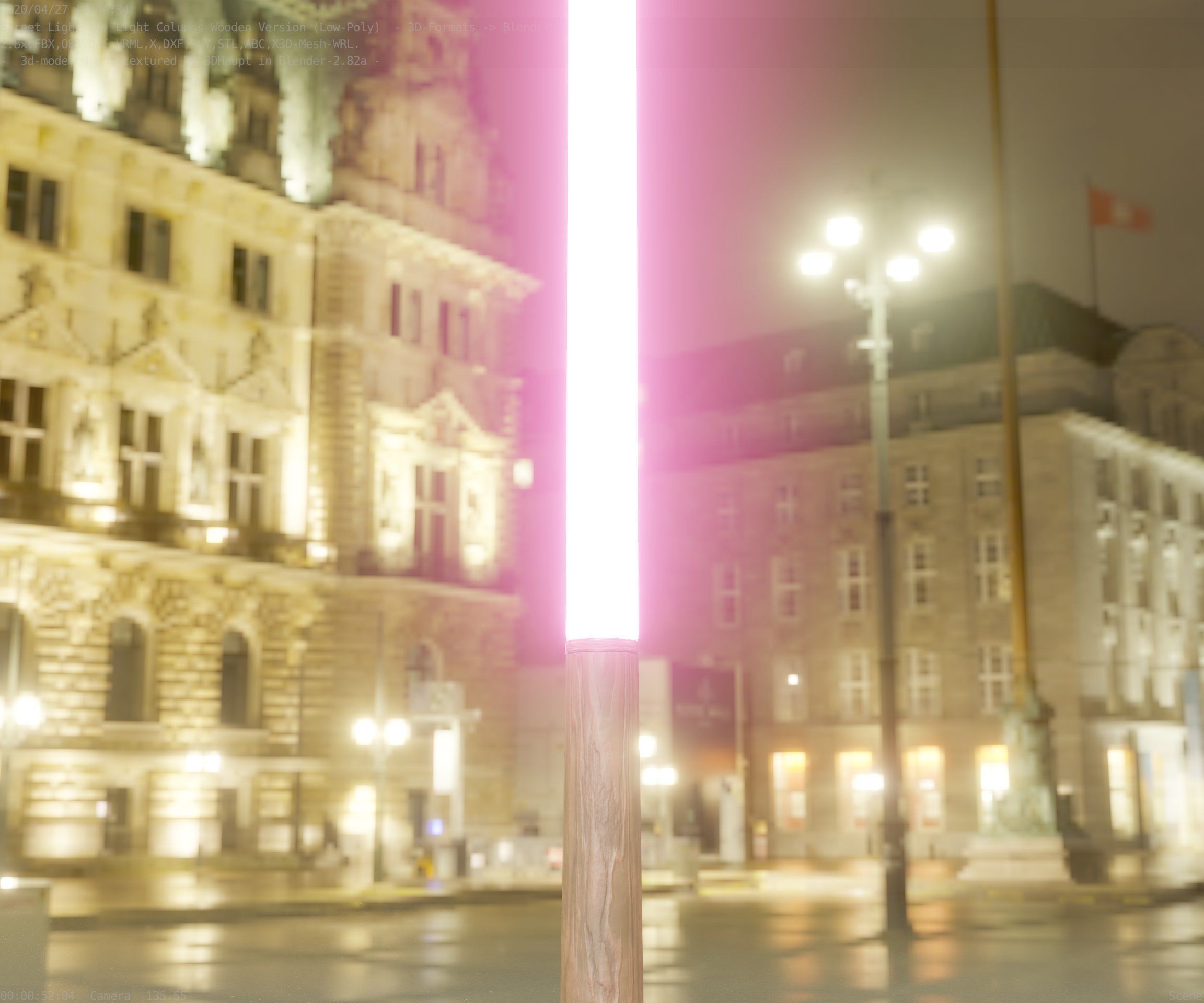 Wooden pillar of light 13 - Street-Light Set-9 Low-Poly Low-poly 3D model_68