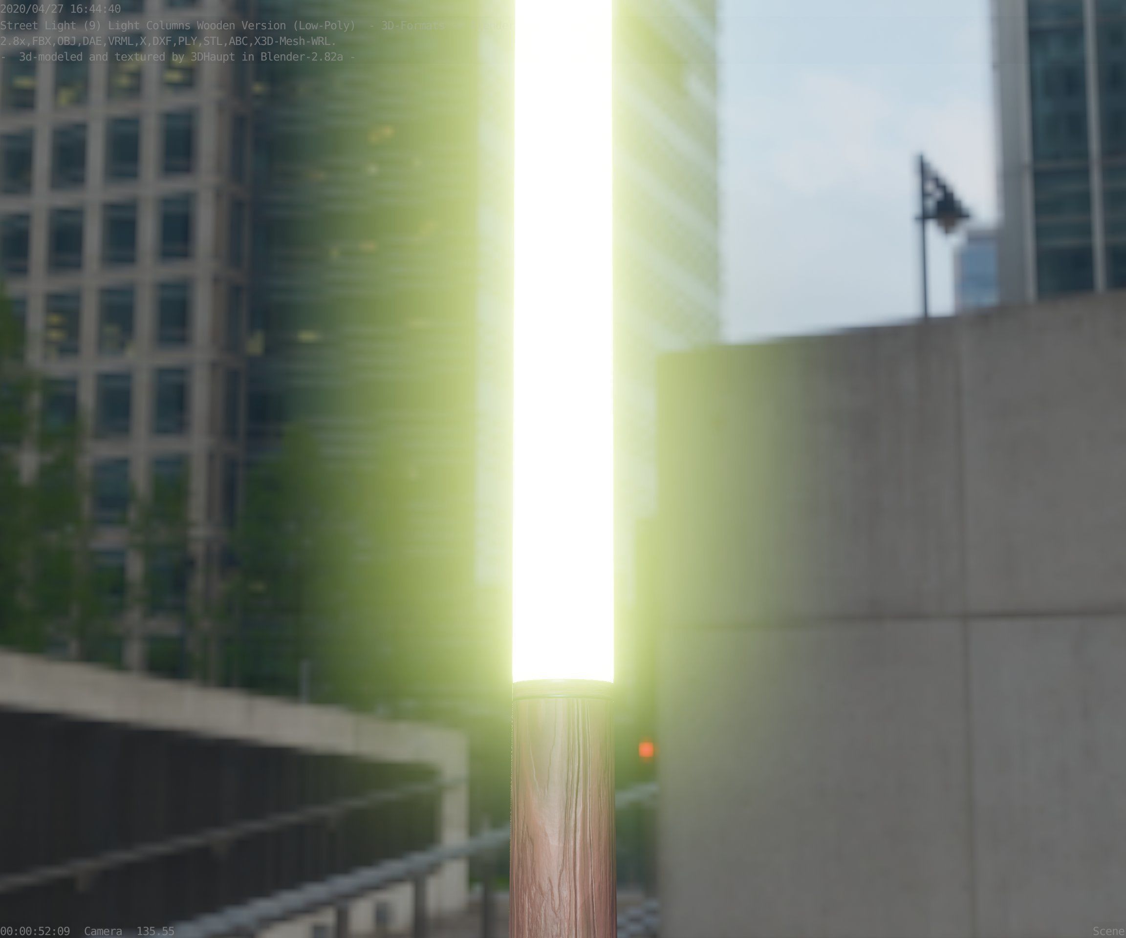 Wooden pillar of light 13 - Street-Light Set-9 Low-Poly Low-poly 3D model_73