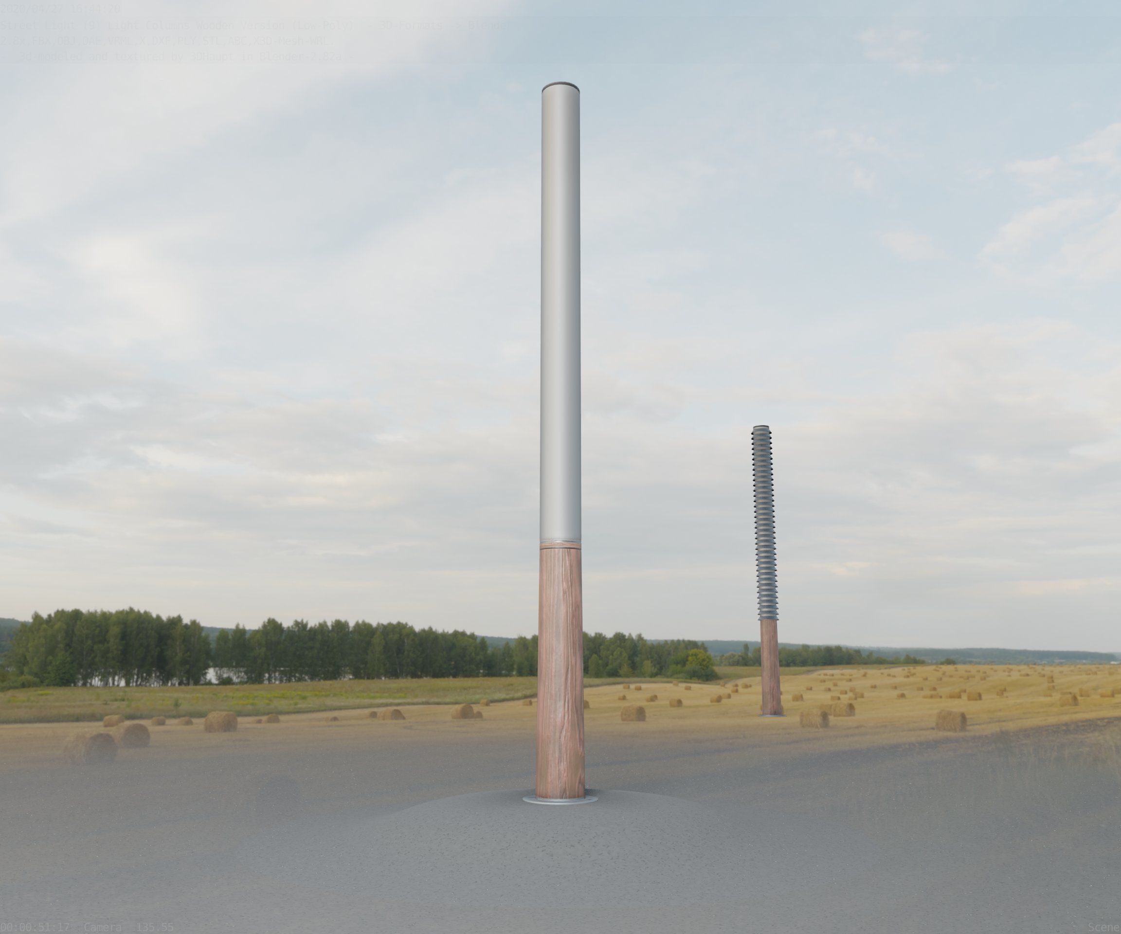 Wooden pillar of light 13 - Street-Light Set-9 Low-Poly Low-poly 3D model_57