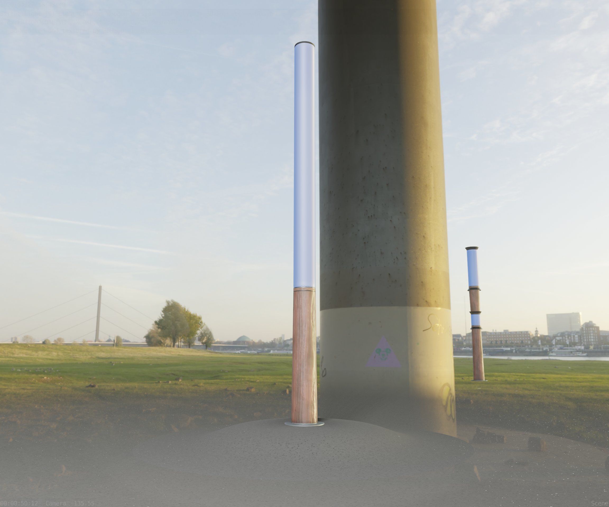 Wooden pillar of light 13 - Street-Light Set-9 Low-Poly Low-poly 3D model_46