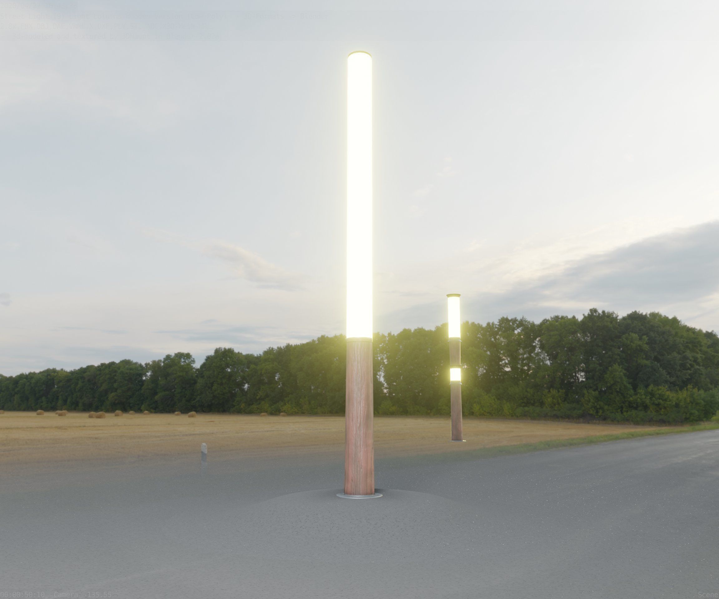Wooden pillar of light 13 - Street-Light Set-9 Low-Poly Low-poly 3D model_44