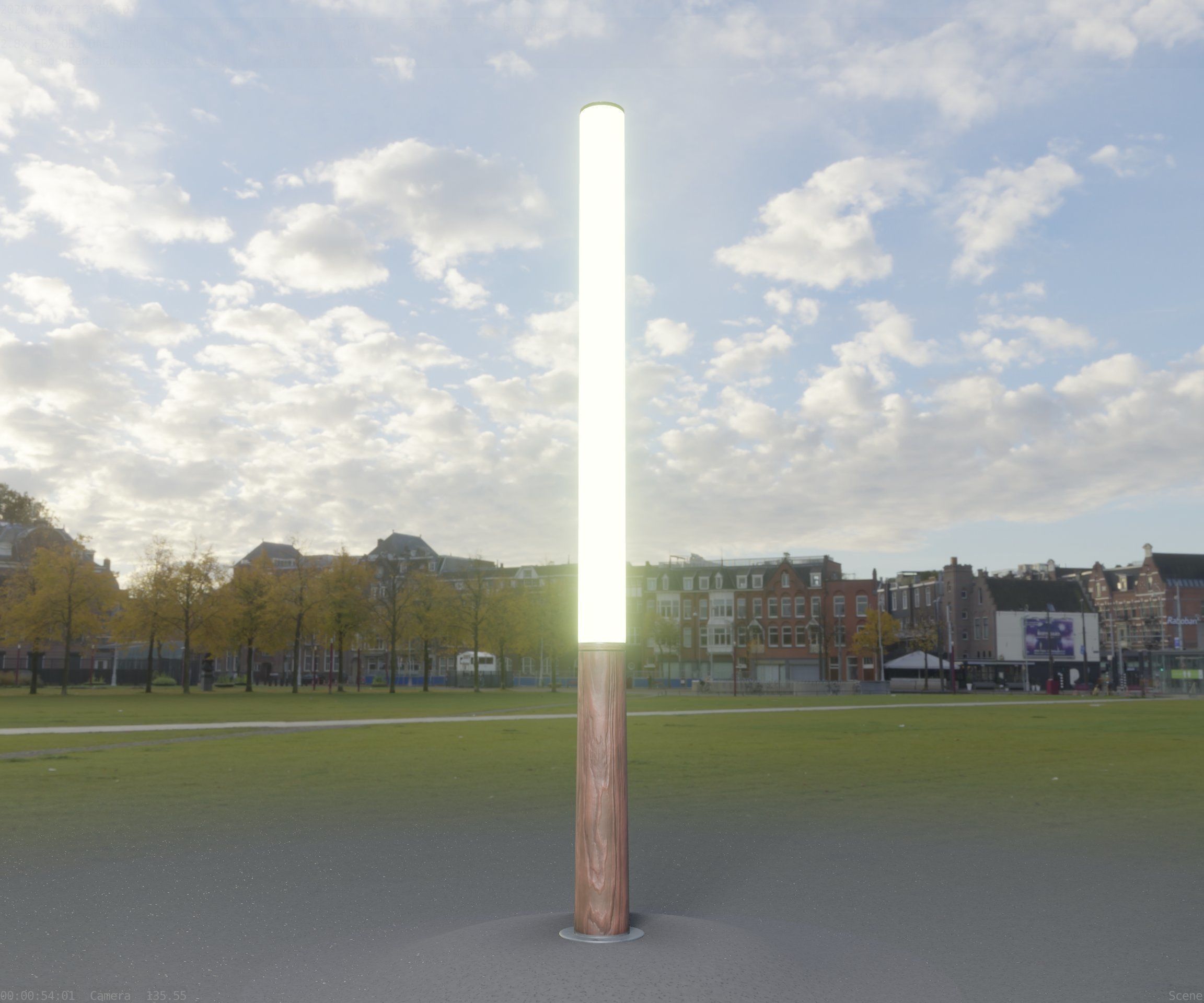 Wooden pillar of light 13 - Street-Light Set-9 Low-Poly Low-poly 3D model_97