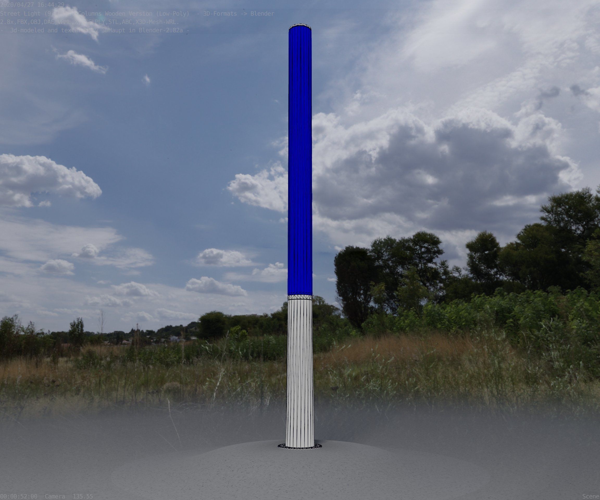 Wooden pillar of light 13 - Street-Light Set-9 Low-Poly Low-poly 3D model_64