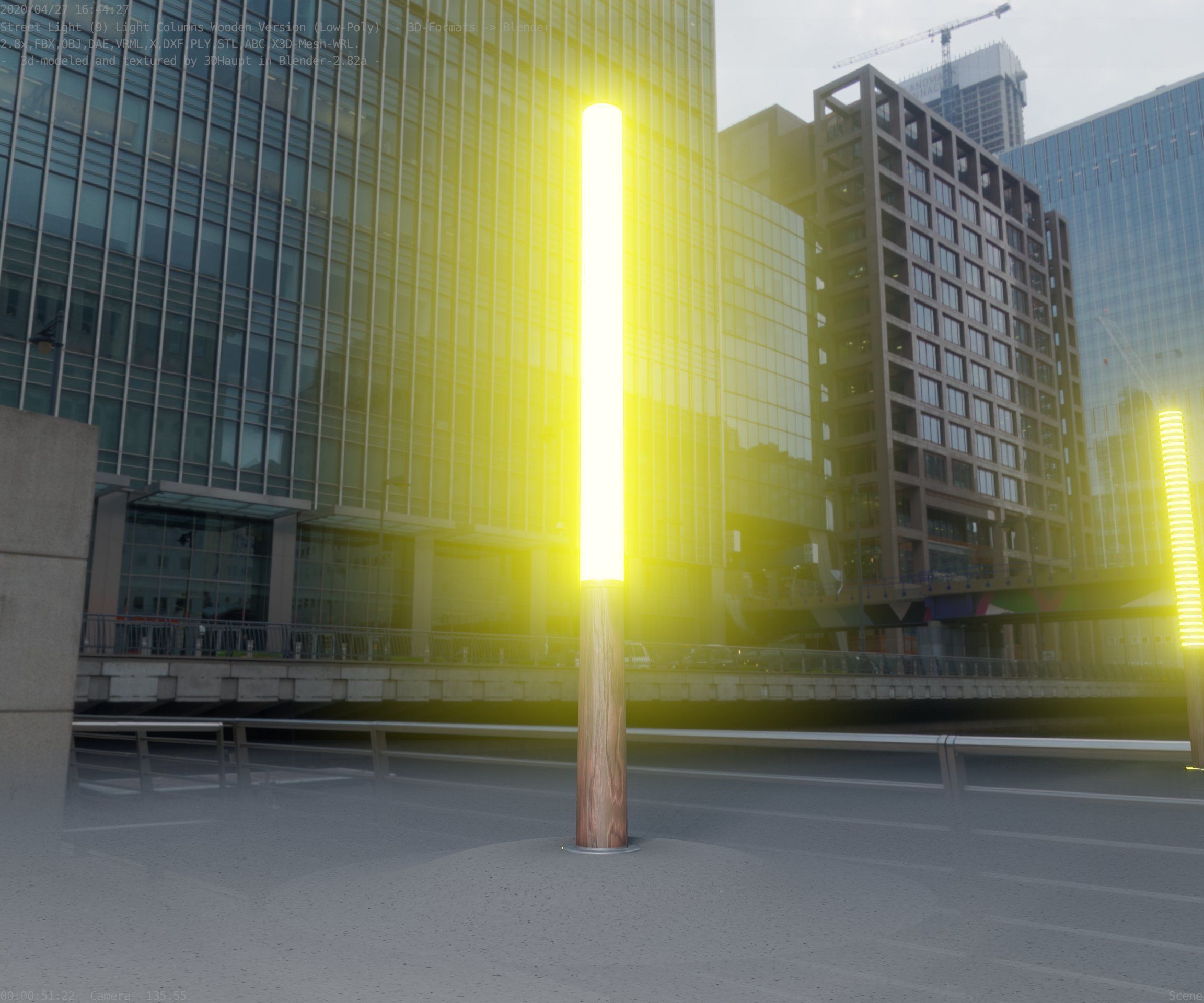 Wooden pillar of light 13 - Street-Light Set-9 Low-Poly Low-poly 3D model_62