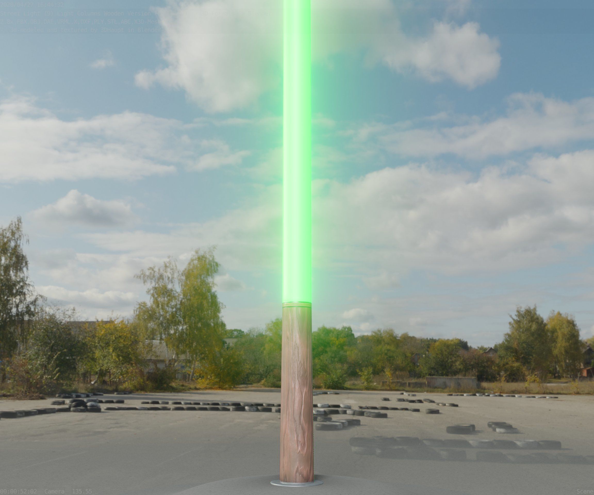 Wooden pillar of light 13 - Street-Light Set-9 Low-Poly Low-poly 3D model_66