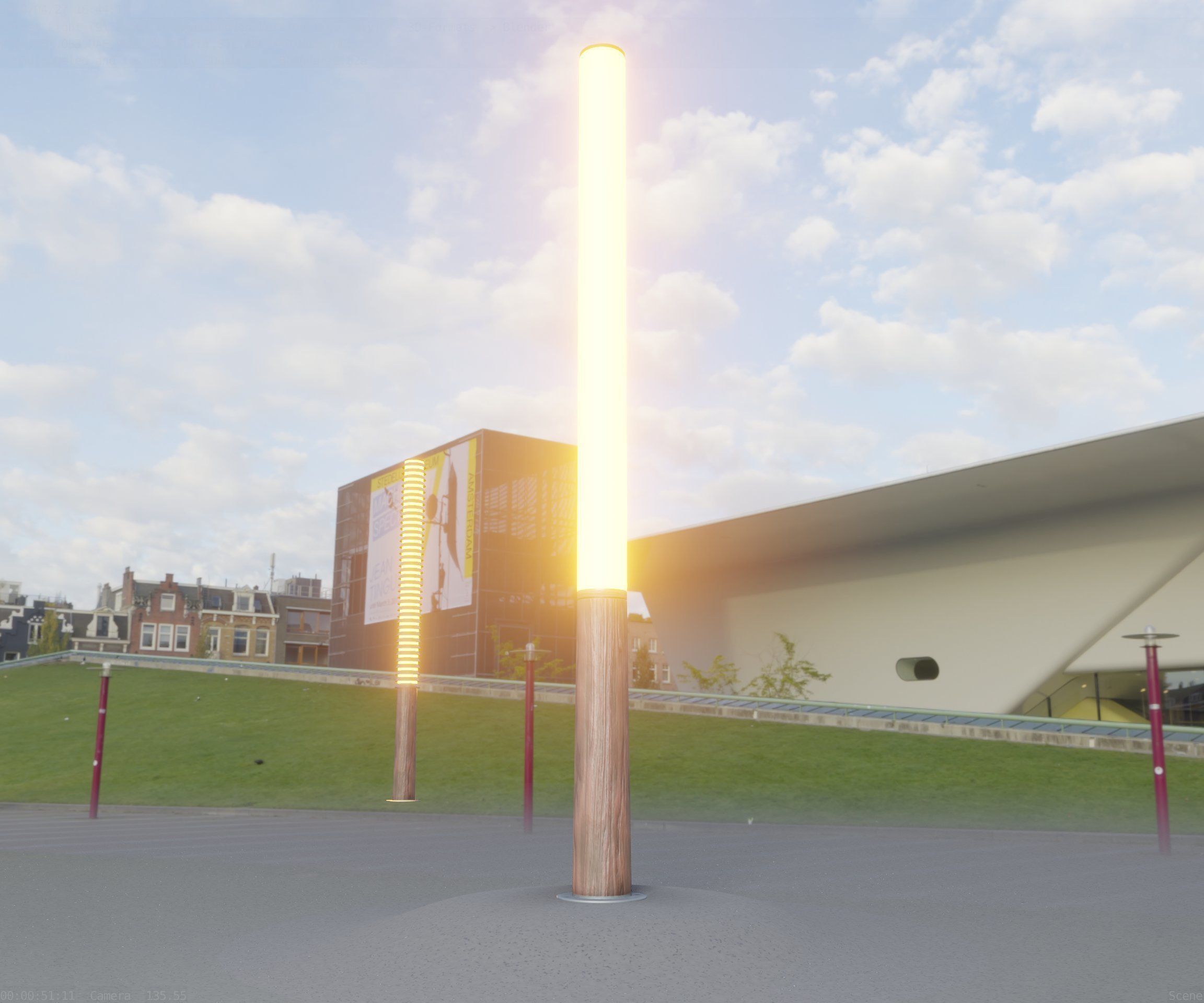 Wooden pillar of light 13 - Street-Light Set-9 Low-Poly Low-poly 3D model_51