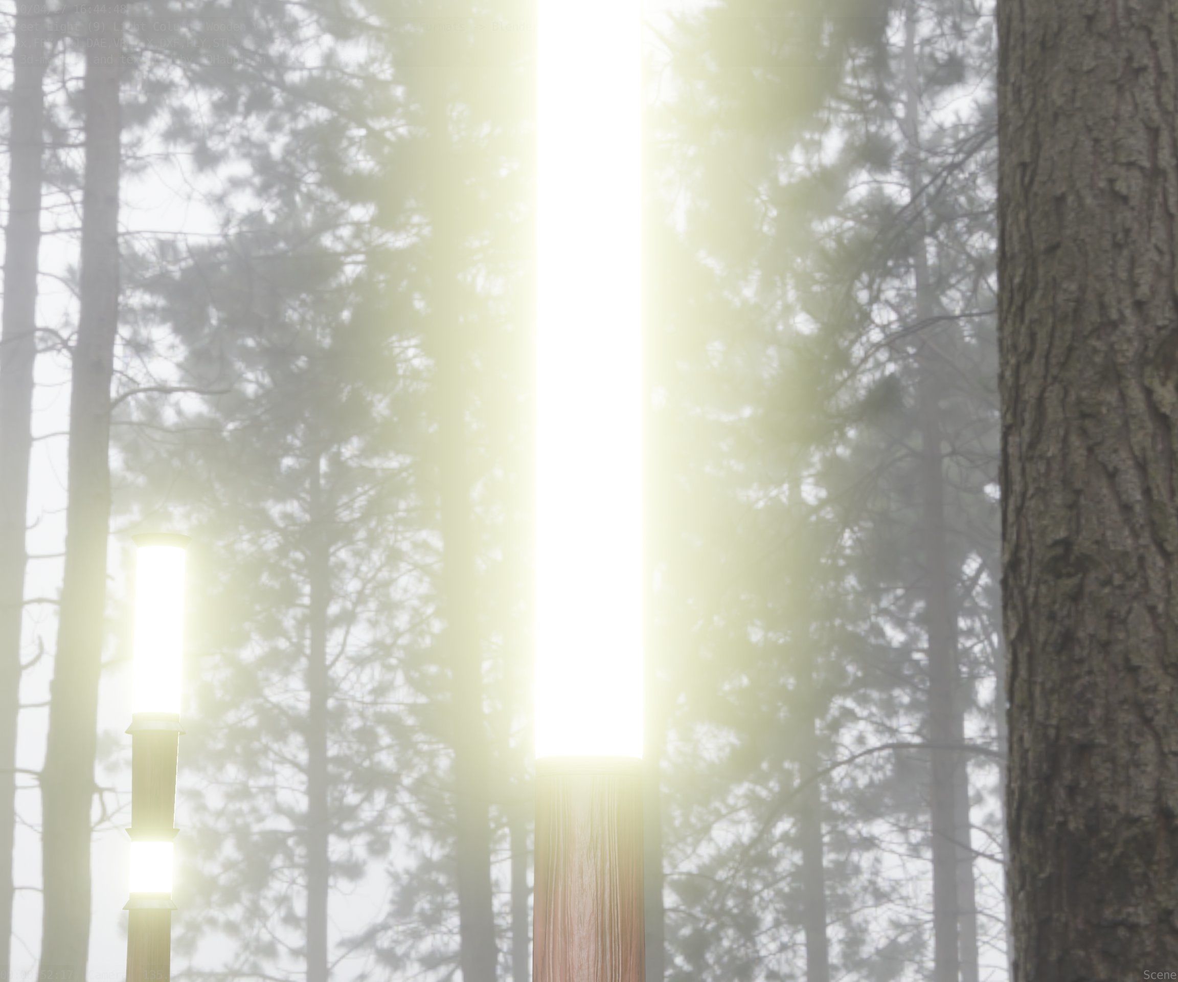 Wooden pillar of light 13 - Street-Light Set-9 Low-Poly Low-poly 3D model_81