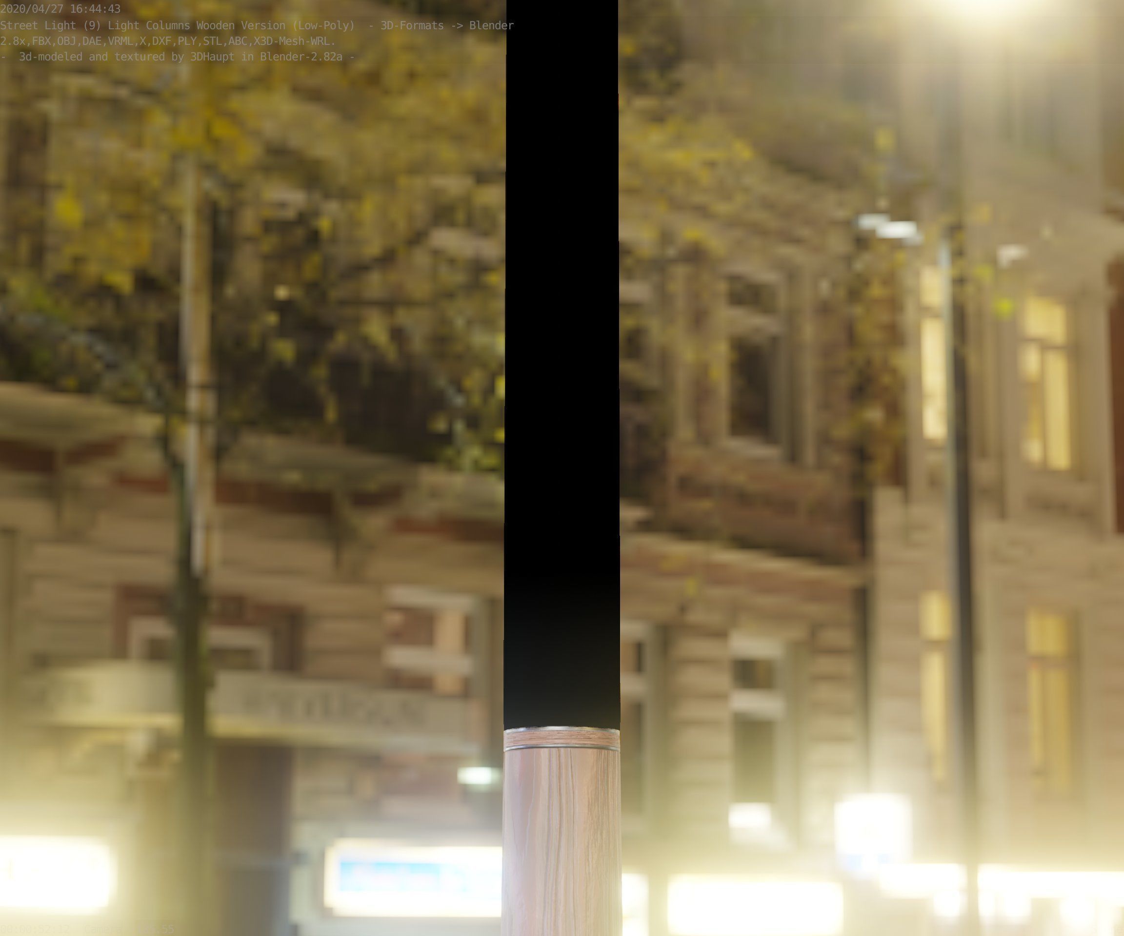 Wooden pillar of light 13 - Street-Light Set-9 Low-Poly Low-poly 3D model_76