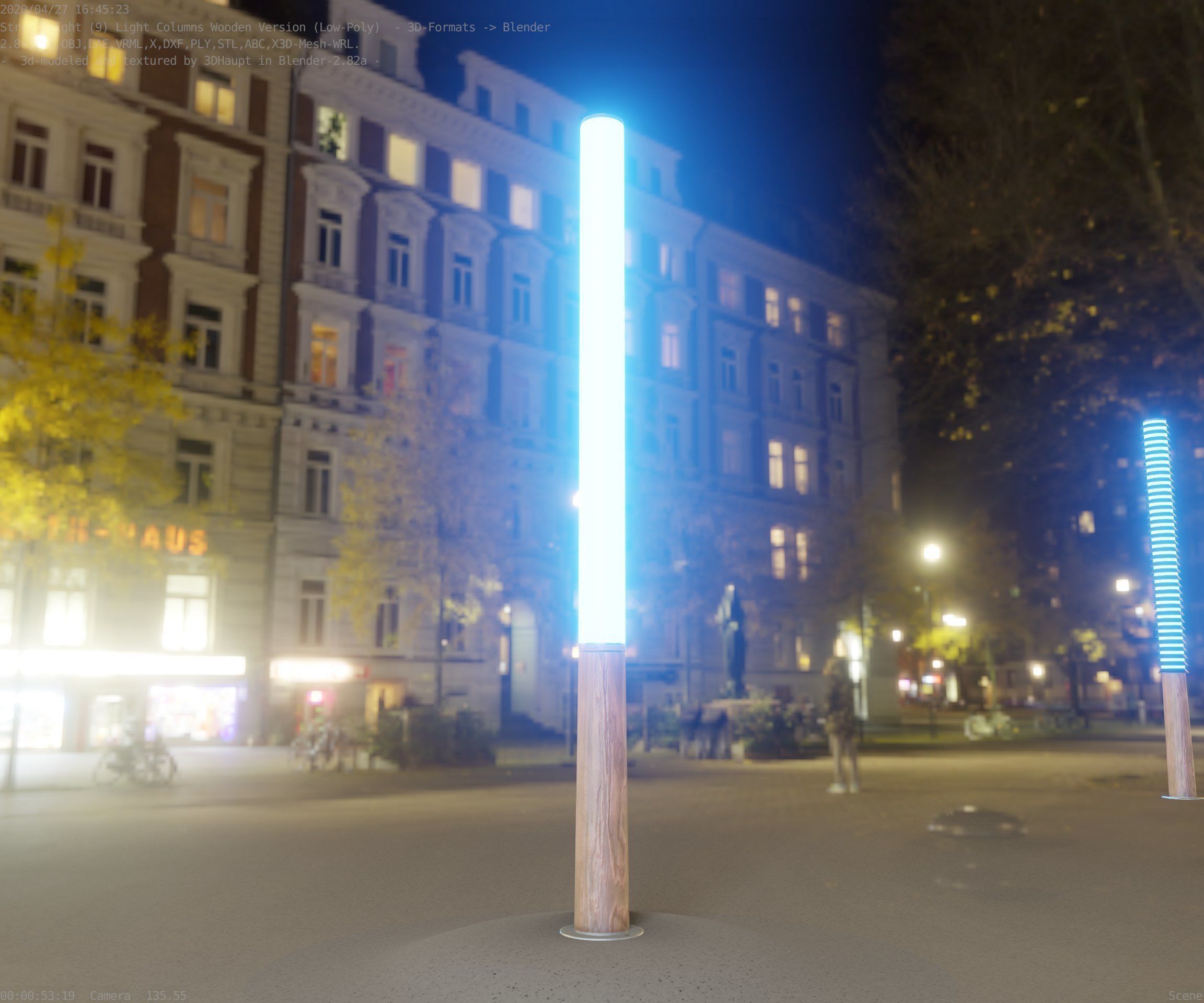 Wooden pillar of light 13 - Street-Light Set-9 Low-Poly Low-poly 3D model_91