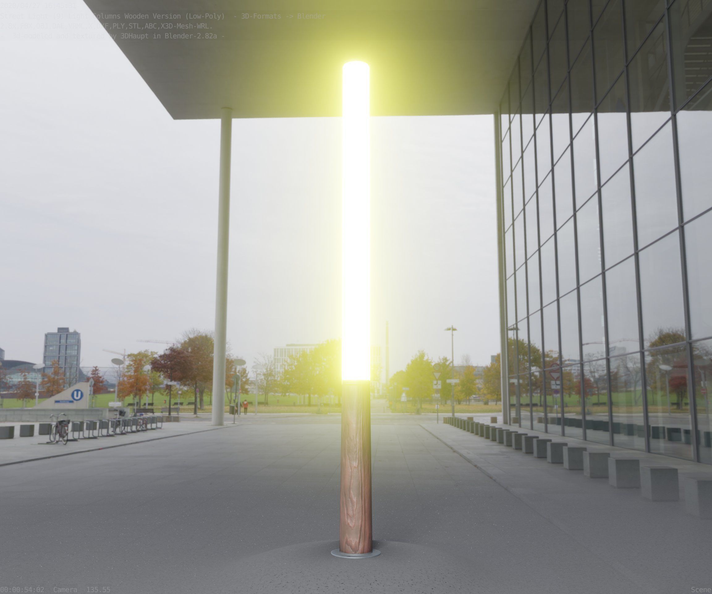 Wooden pillar of light 13 - Street-Light Set-9 Low-Poly Low-poly 3D model_98