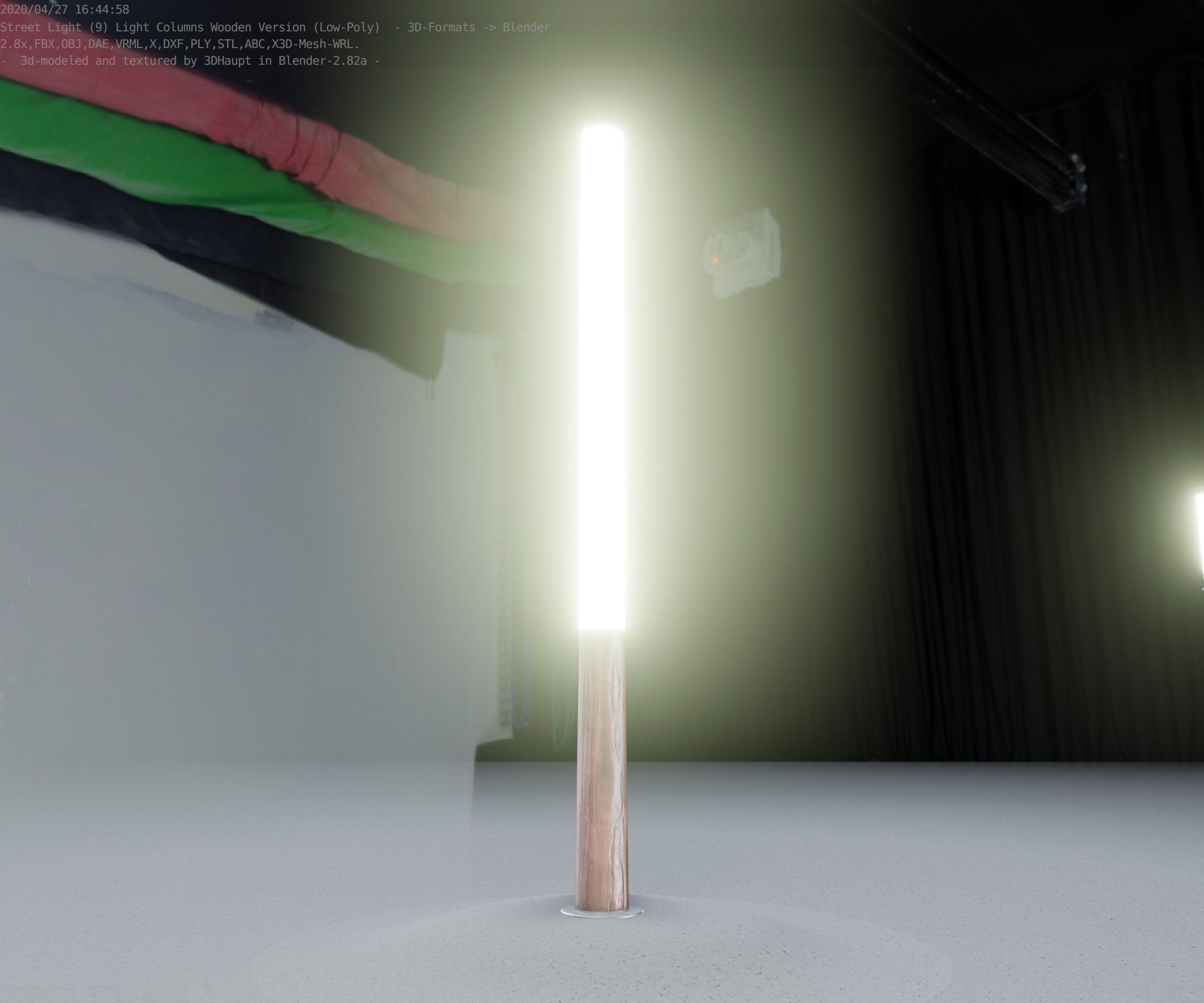 Wooden pillar of light 13 - Street-Light Set-9 Low-Poly Low-poly 3D model_24