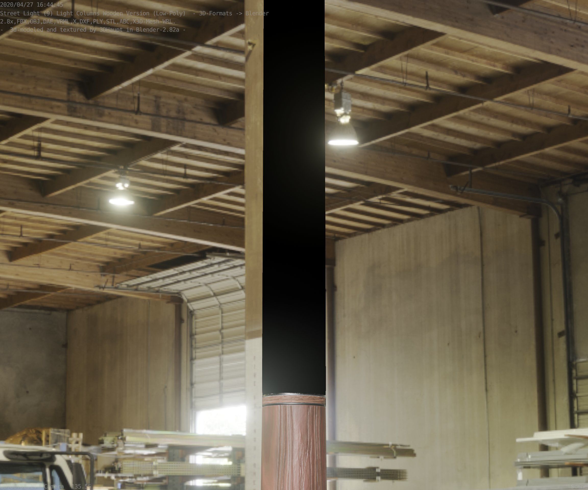 Wooden pillar of light 13 - Street-Light Set-9 Low-Poly Low-poly 3D model_78