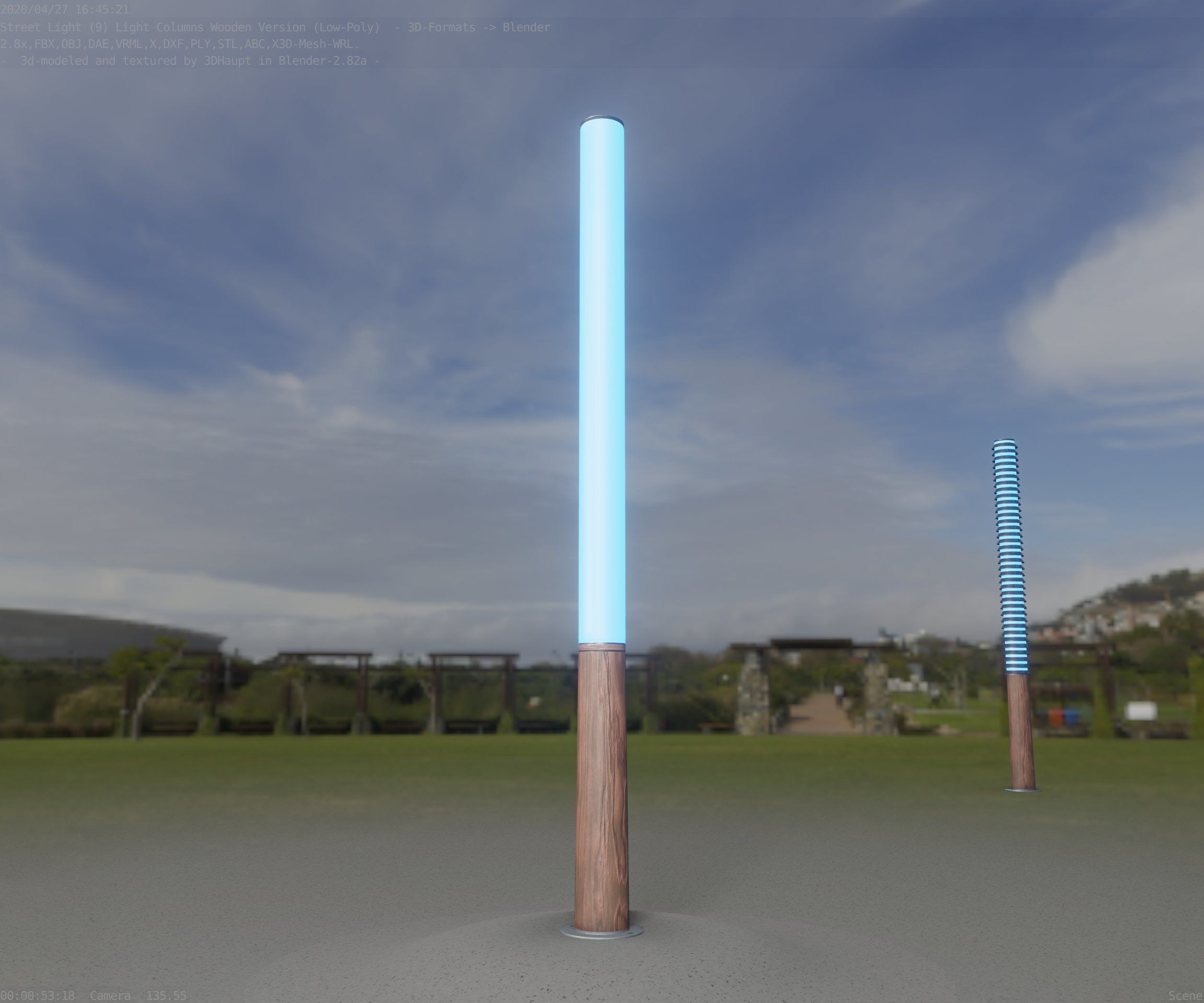 Wooden pillar of light 13 - Street-Light Set-9 Low-Poly Low-poly 3D model_90